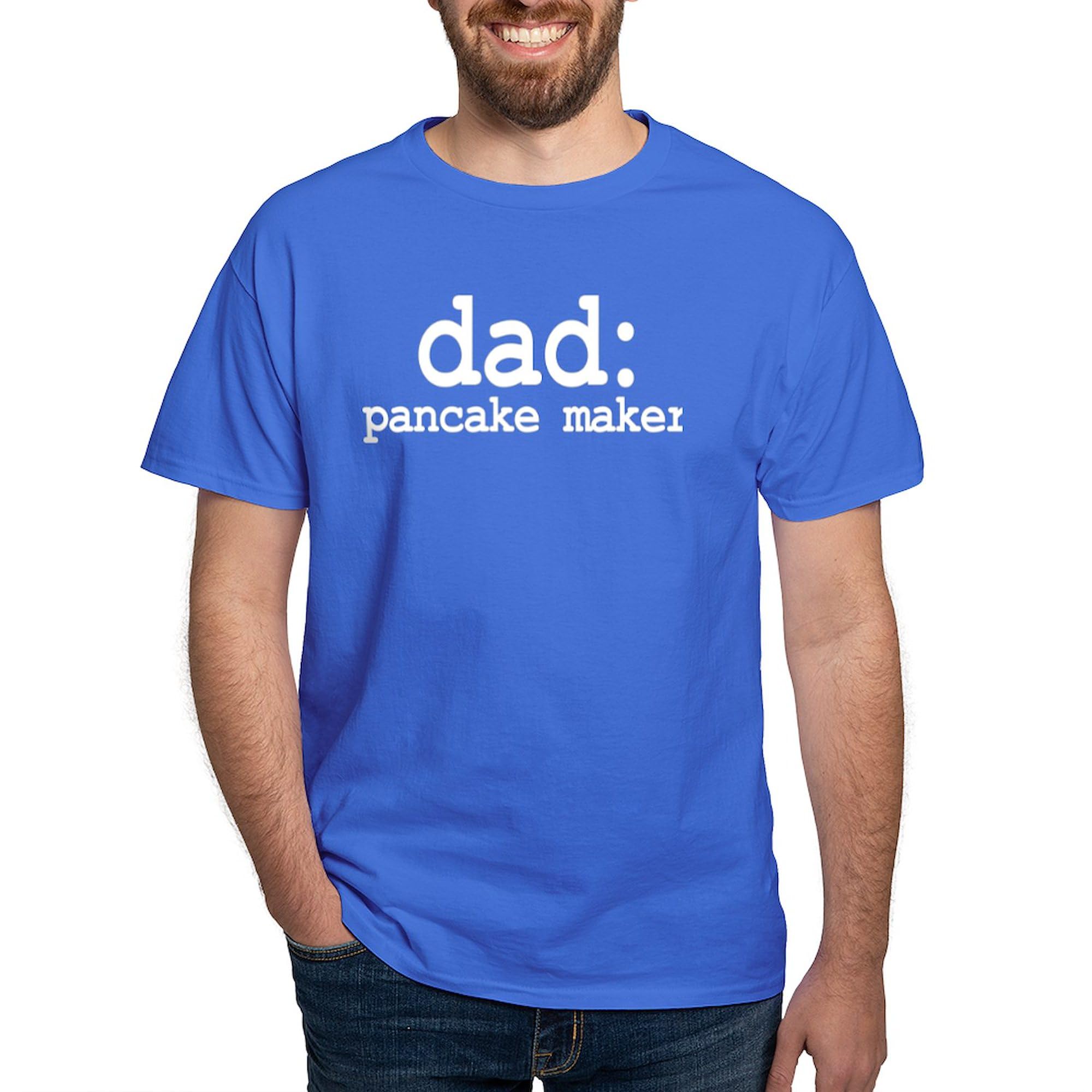 Dad Pancake Maker Graphic T-Shirt for Men - 100% Cotton Dark Tee | Funny Breakfast Cooking Apparel for Fathers Day & Casual Wear