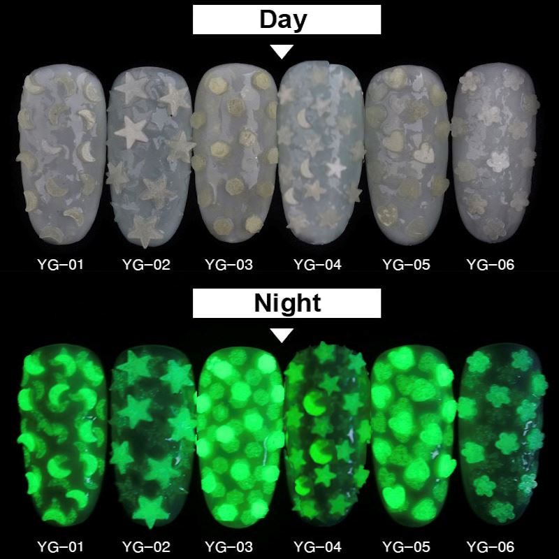 Glow in the Dark Nail Art Sequins - Self-Adhesive Rhinestones for DIY Manicure, Halloween & Party Nails - Perfect for Night Events, UV Light & Blacklight Parties