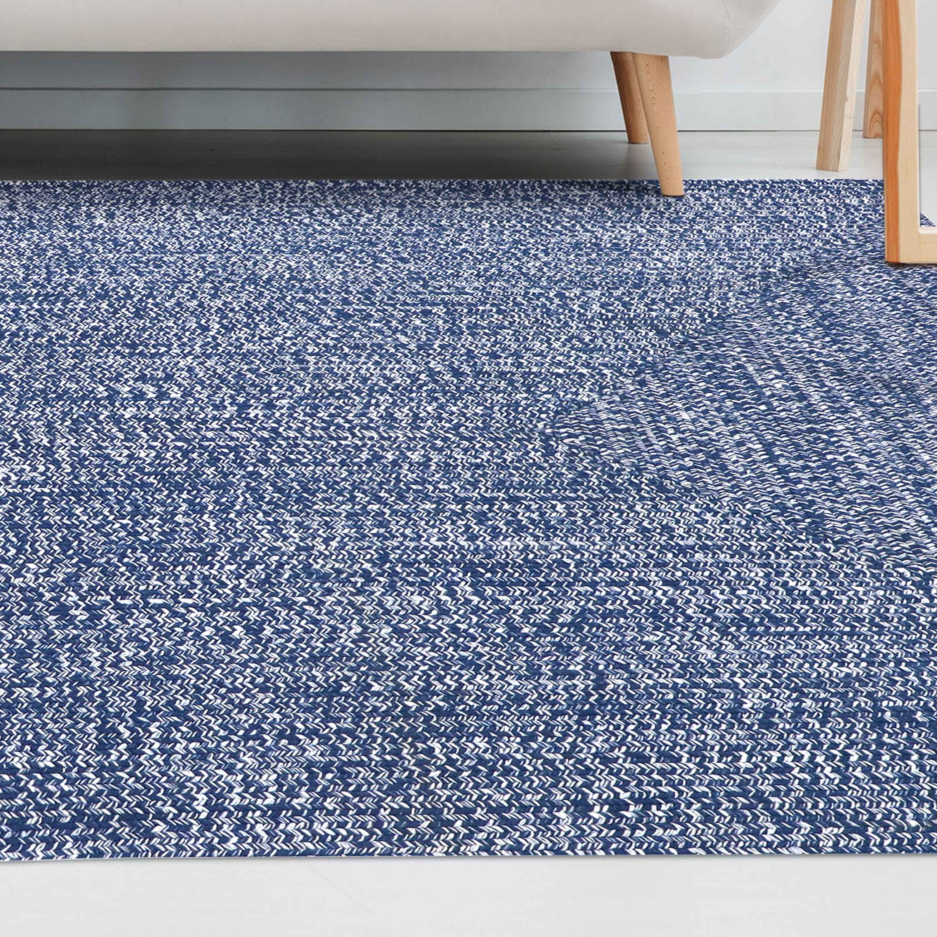 Two-Toned Braided Bohemian Area Rug - Indoor/Outdoor Use for Living Room, Patio & Bedroom Decor