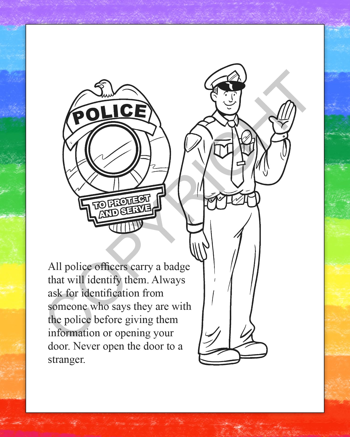 ZOCO Police Station Coloring Books - 50 Bulk Pack with Crayons | Fun Educational Activities, Puzzles & Games for Kids | Perfect for Classroom, Birthday Gifts & Creative Play