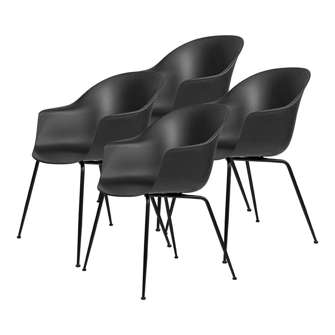 Modern Bat Dining Chair with Conic Base - Unupholstered Wooden Seat - Perfect for Kitchen, Dining Room & Restaurant Decor