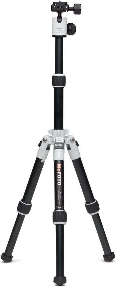 MeFOTO DayTrip Tripod Kit (White) - Compact Travel Tripod for DSLR & Mirrorless Cameras - Perfect for Travel, Hiking & Outdoor Photography