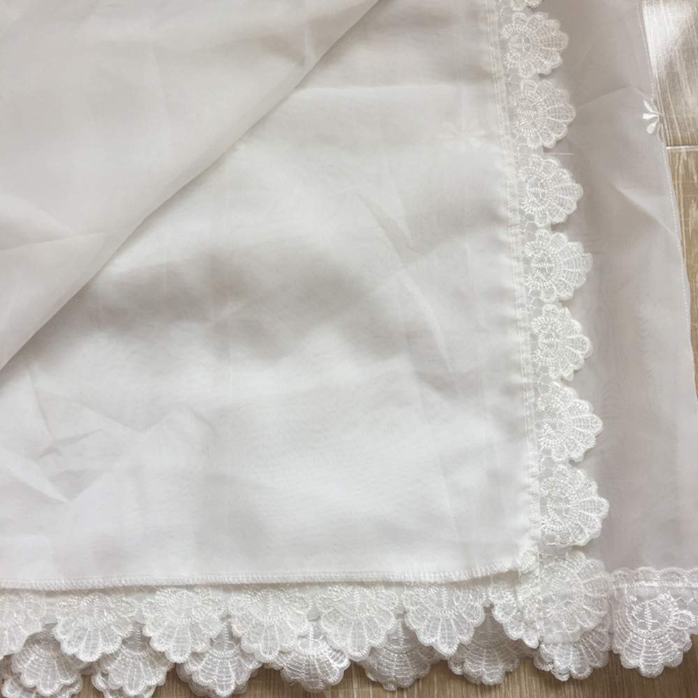 LKP White Semi-Sheer Cafe Curtains for Kitchen & Bathroom Windows, Modern Style Half Curtain Valance, 1 Piece, Perfect for Home Decor and Privacy