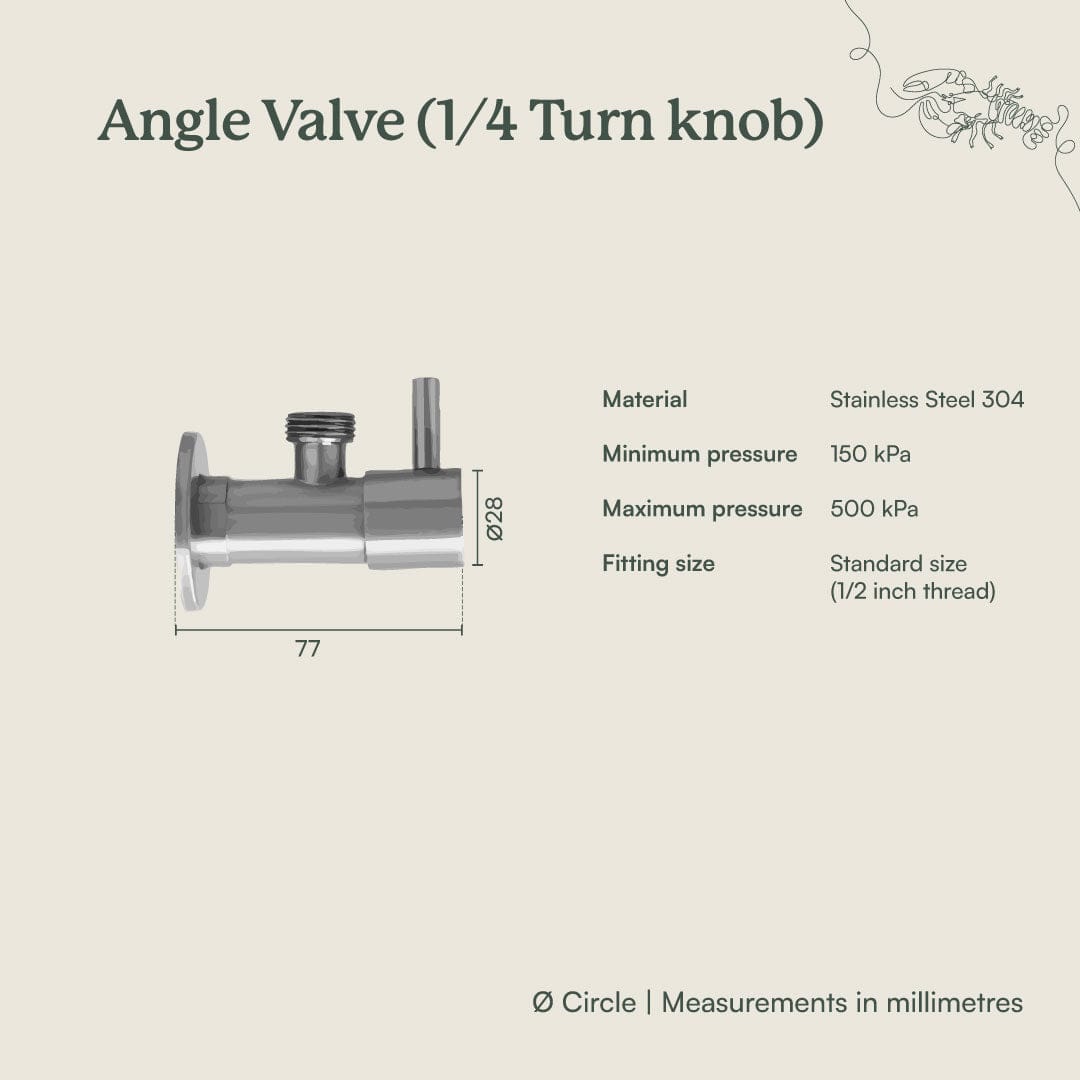 1/4 Turn Angle Valve in Warm Brushed Nickel - Perfect for Bathroom, Kitchen & Plumbing Fixtures Installation