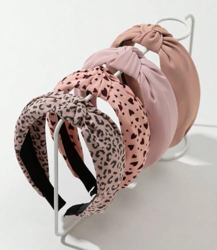 Pink Heart Leopard Head Band