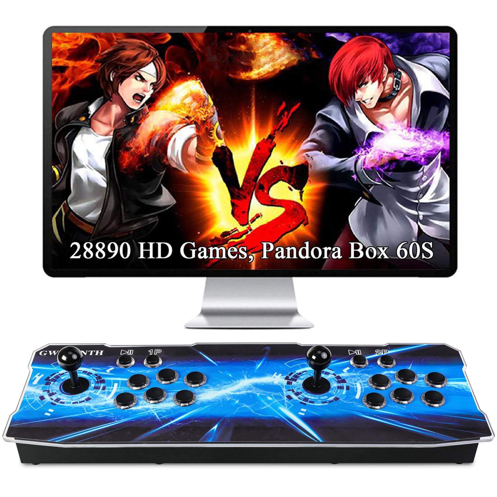GWALSNTH 29800-in-1 Pandora Box Pro Arcade Games Console - Plug & Play 1280x720 HD Video Game System with 3D Games, Search/Save/Hide/Pause Features for 1-4 Players (SDL29800) - Perfect for Home Entertainment, Game Rooms, and Retro Gaming Parties
