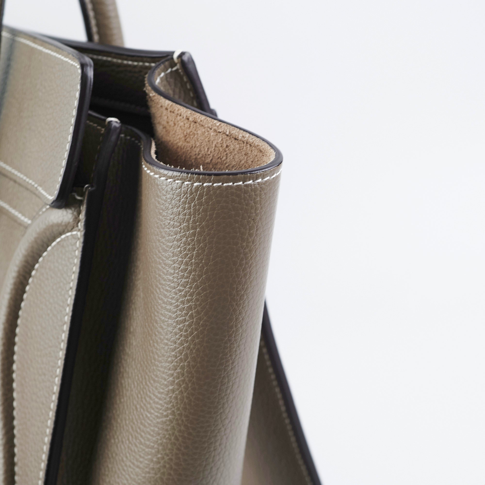 Celine Micro Luggage Bag in Soft Calfskin Leather - Souris Gray | Luxury Crossbody Handbag for Women, Perfect for Work, Travel & Everyday Use