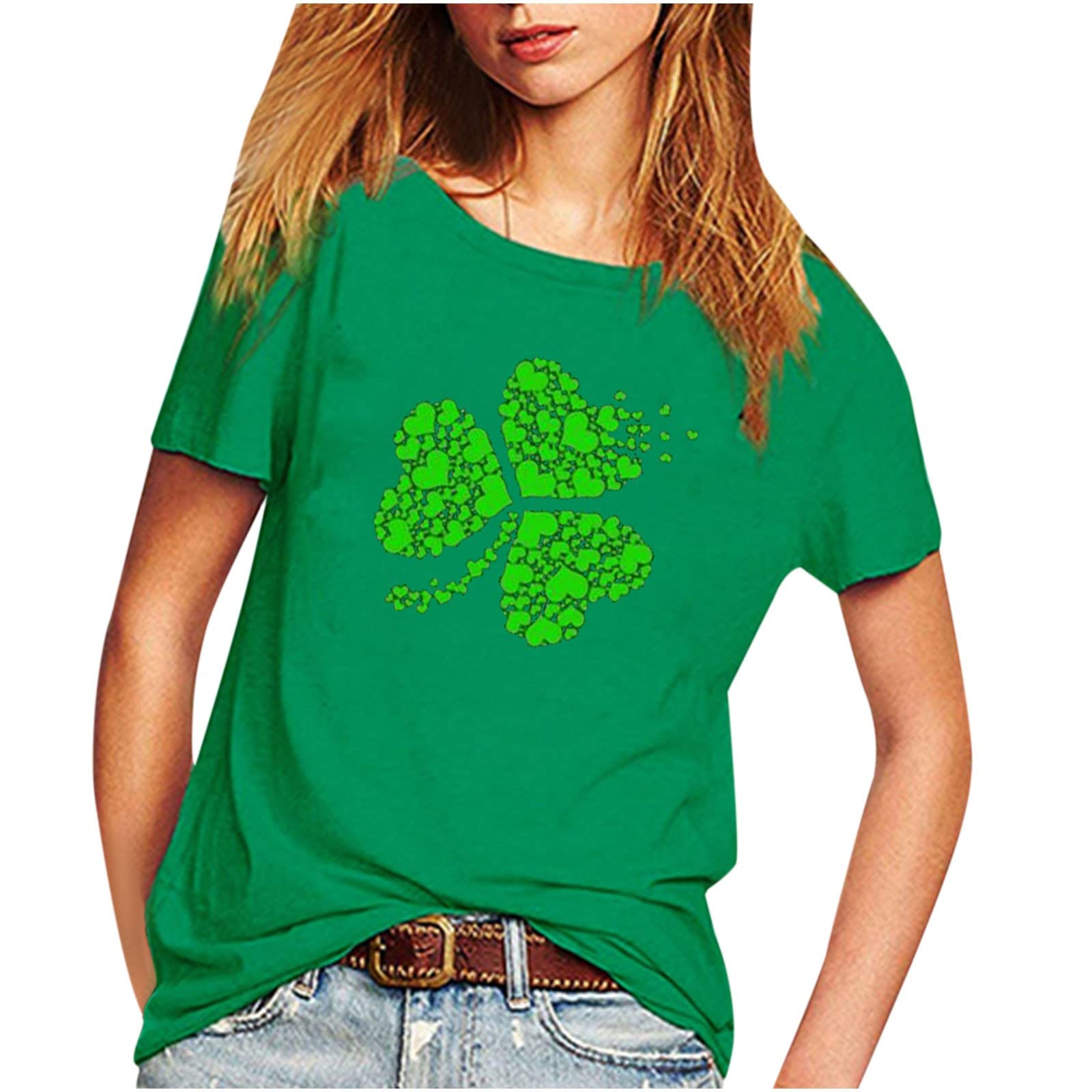 Funny St. Patrick's Day Shirts for Women - Short Sleeve Sexy Irish T-Shirts - Plus Size Holiday Party Outfit - Perfect for Pub Crawls, Parades & Irish-Themed Events