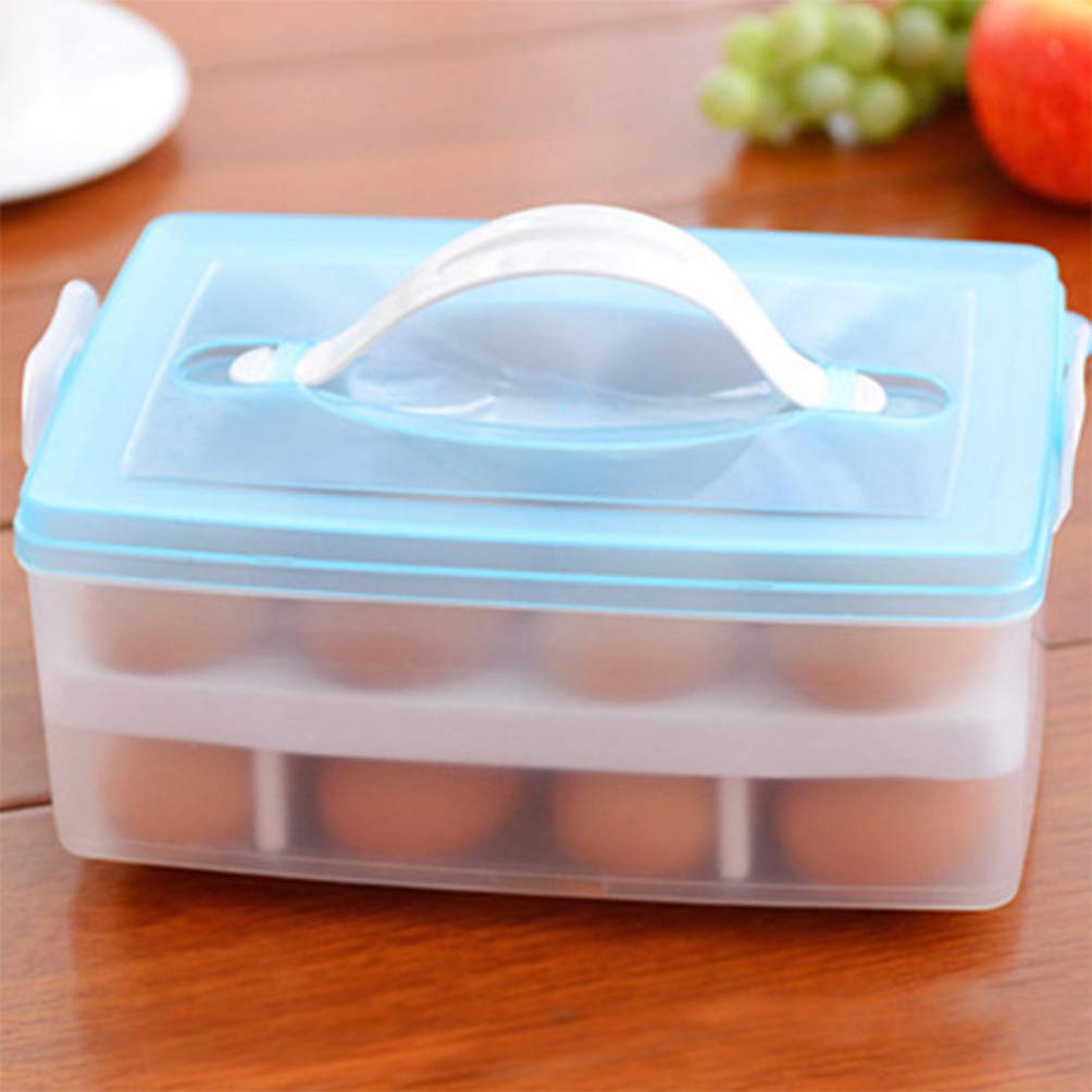 24-Grid Plastic Egg Tray for Refrigerator - Large Capacity Food Storage Container with Space-Saving Design | Perfect for Organizing Eggs, Fruits & Snacks in Kitchen Fridge