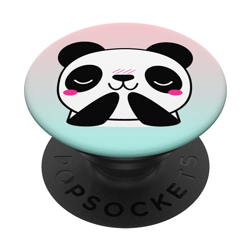 Cute Panda PopGrip - Swappable Phone Grip & Stand for Girls - Adorable Cartoon Panda Design - Perfect Gift for Kids, Teens & Panda Lovers - Great for Phones, Tablets & Daily Use