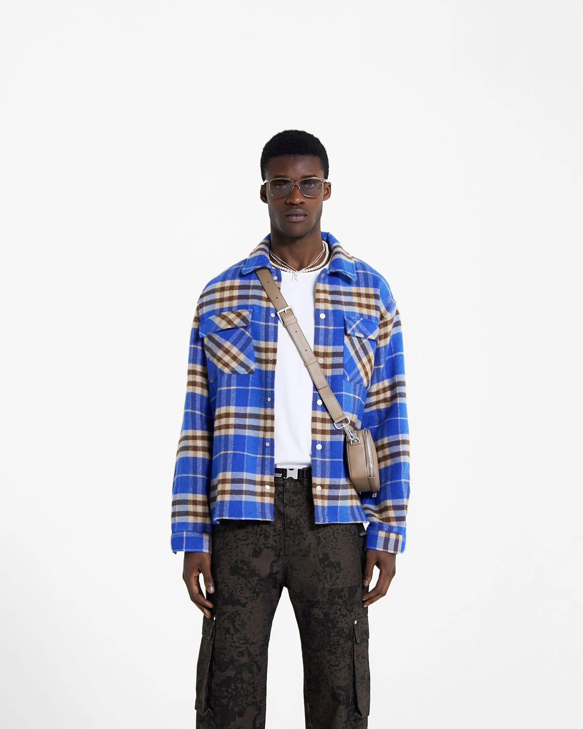 REPRESENT Heavyweight Initial Flannel Shirt for Men - Soft Plaid Button-Up Shirt for Casual Wear, Street Style & Fall Layering
