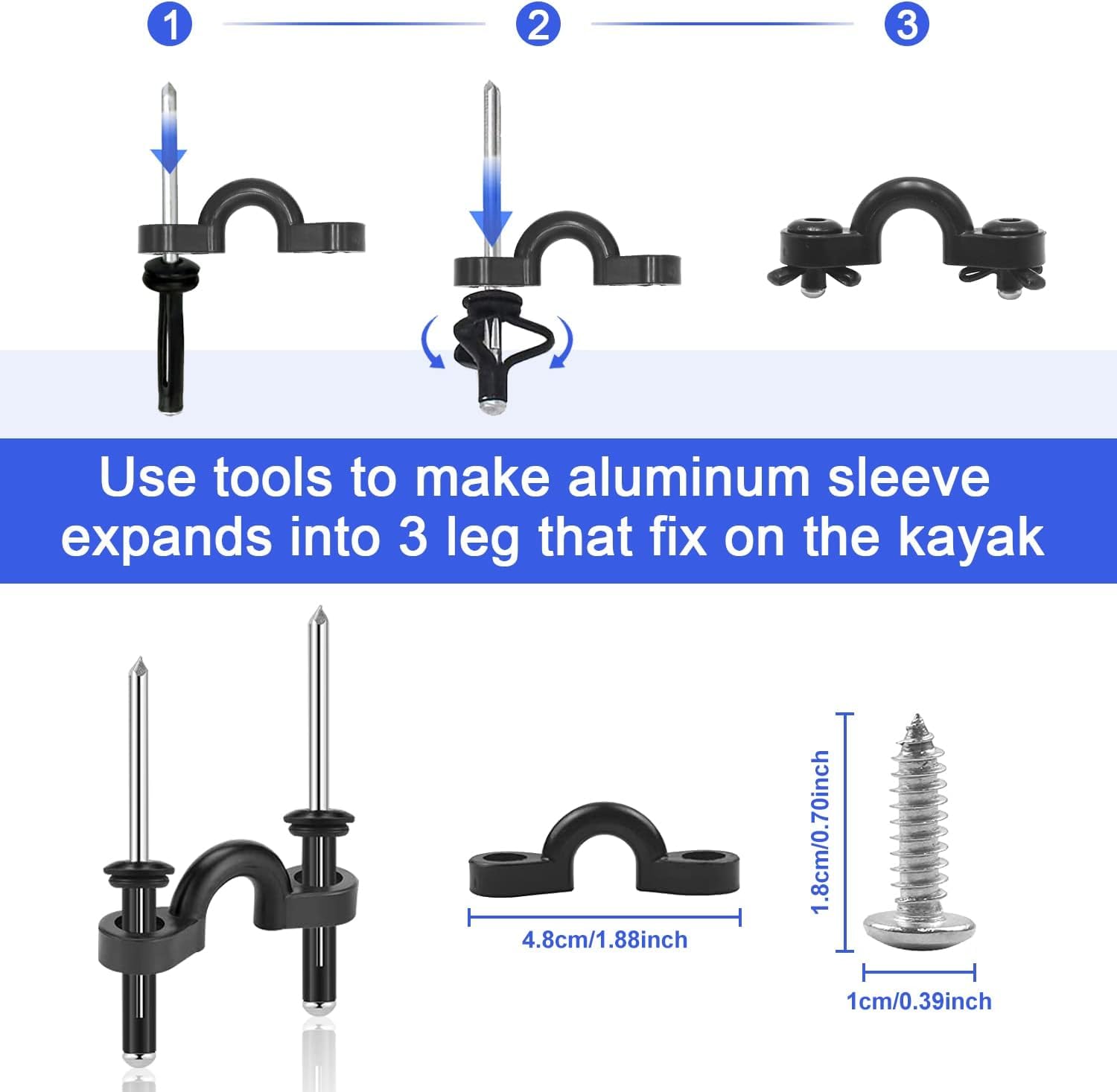 **HLOGREE Kayak Handles 2/4 Pack - Heavy Duty Kayak Carry Handles with Rivets for Easy Transport - Replacement Handles for Emotion, Pelican, Hobie, Lifetime, Sit-On-Top, Ocean & Wilderness Kayaks - Perfect for Kayaking, Fishing & Outdoor Adventures**