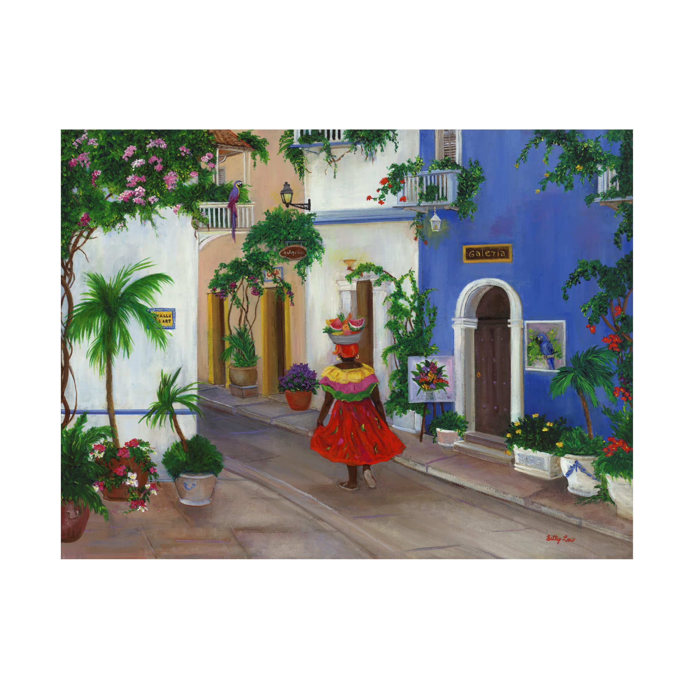 Betty Lou 'Cartegena' Canvas Wall Art Print - Modern Tropical Beach Painting for Living Room, Bedroom & Office Decor | Trademark Fine Art Collection
