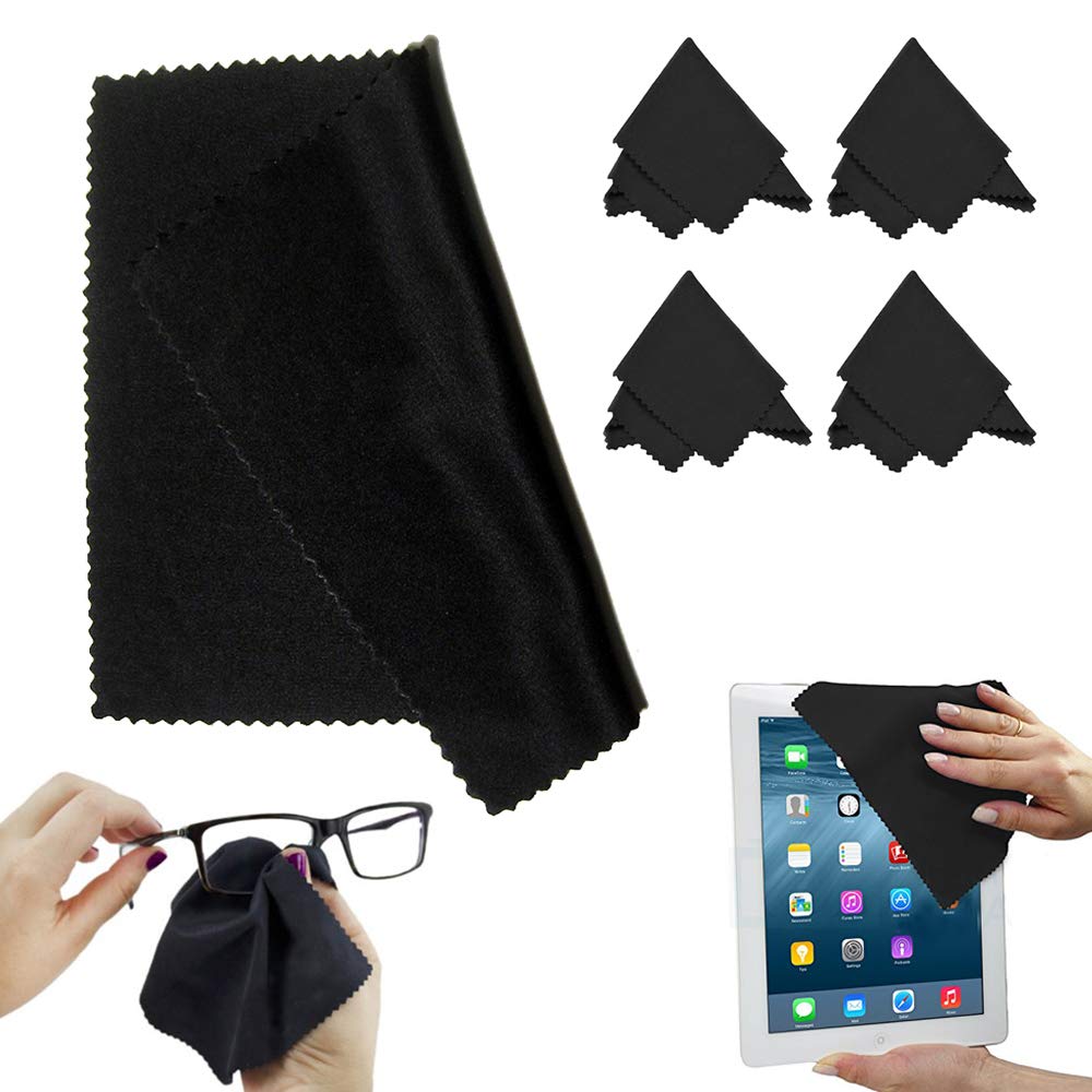 6-Pack Microfiber Cleaning Cloths for Glasses, Sunglasses, Camera Lens & LCD Screens - Ultra Soft Scratch-Free Cleaning - Perfect for Eyewear, Electronics & Optical Devices