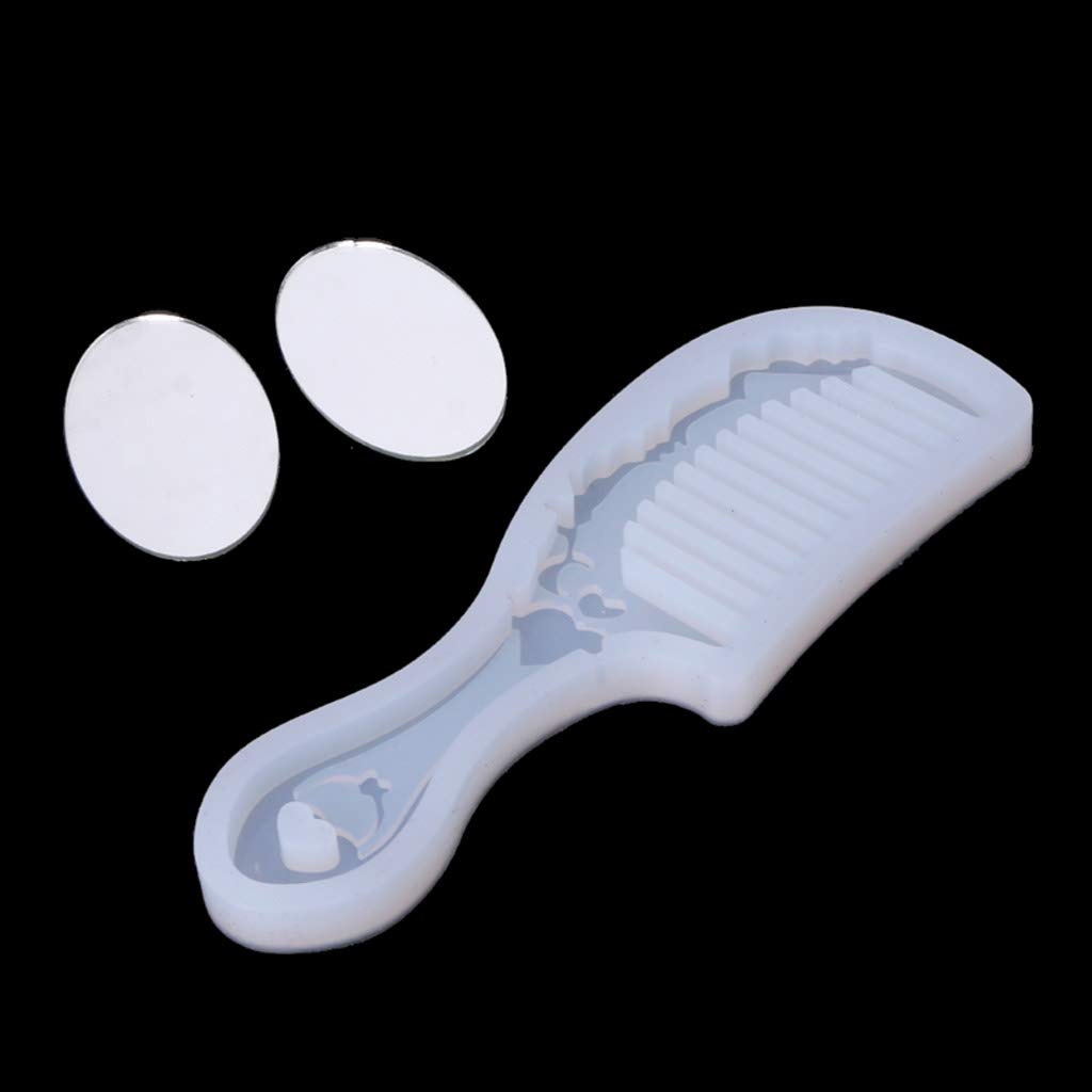 4 Styles DIY Resin Molds Kit for Mirror Hair Combs - Silicone Craft Molds for Jewelry Making, Home Decor, Wedding Accessories & Gift Projects