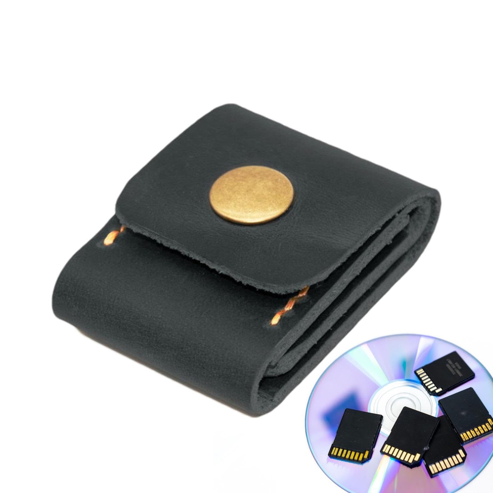 Memory Card Organizer - Portable SD Card Holder Case with 3 Slots, PU Leather Travel Pouch for Camera, Phone & GoPro Accessories - Compact Storage Protector for SD, MicroSD & CF Cards | Perfect for Travel, Photography & Tech Enthusiasts