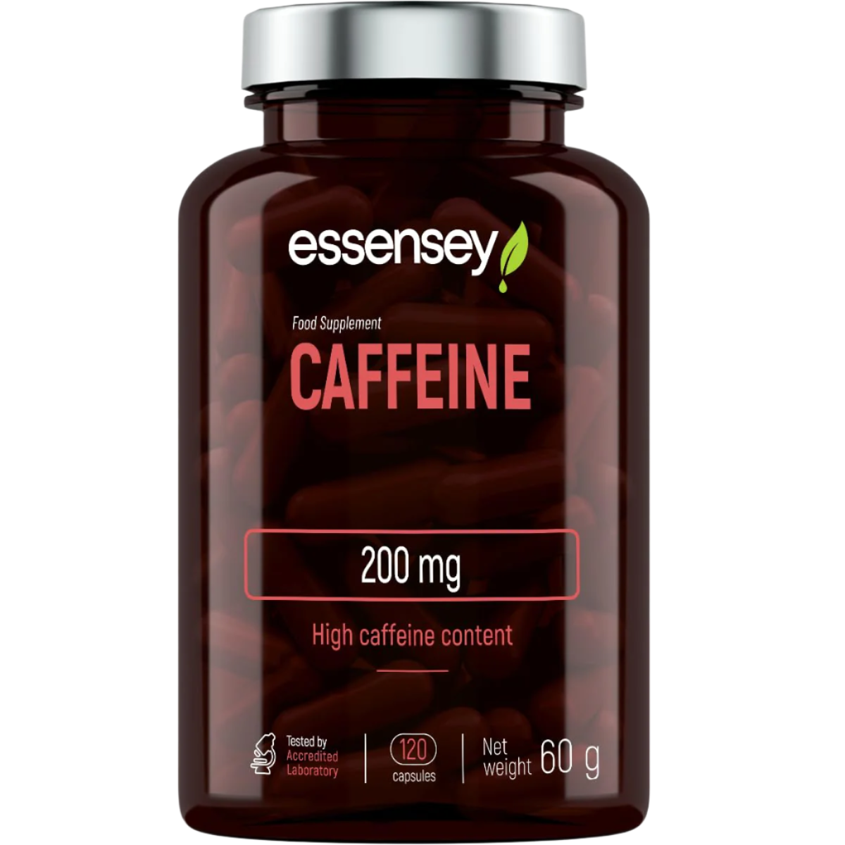 Essensey Caffeine 200mg with Naringenin | Fast Acting Energy Booster Supplement | 120 Capsules for Focus & Alertness | Perfect for Workouts, Studying & Long Work Shifts