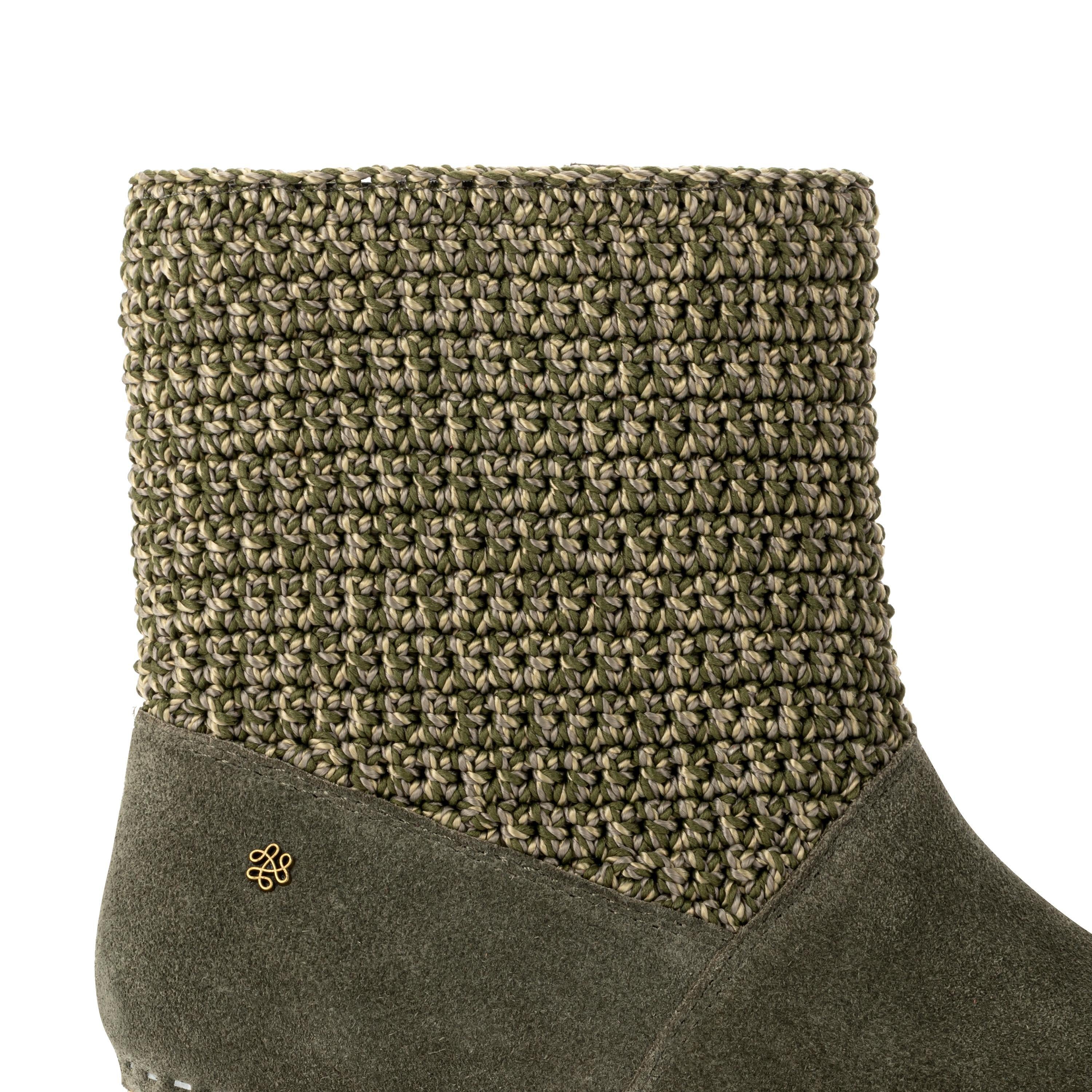 Paloma Clog Boot - Genuine Leather & Moss Suede Slip-On Shoes for Women | Comfortable & Stylish for Casual Wear, Work & Outdoor Activities