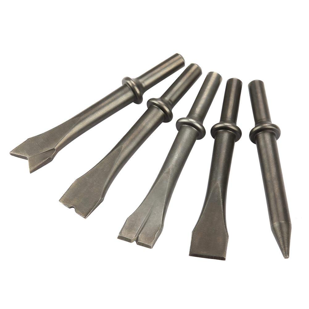 5-Piece Air Hammer Chisel Set - Heavy Duty Pneumatic Hammer Bits for 150/190/250 Air Hammer Heads - Ideal for Auto Repair, Metalworking & Demolition Projects