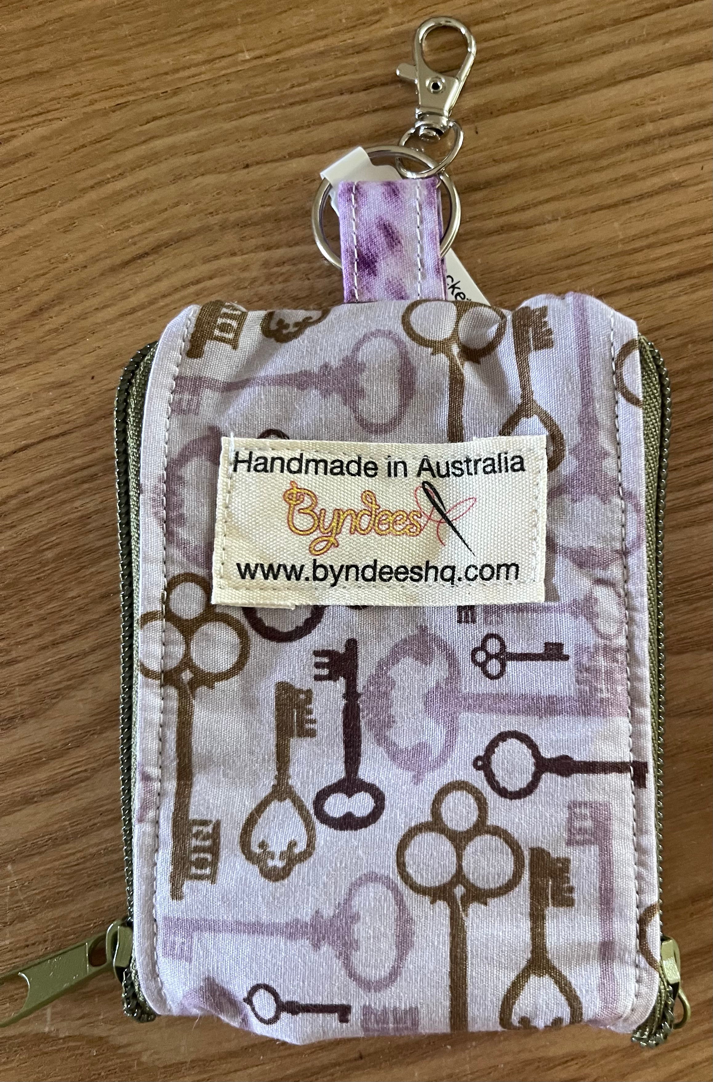 2 Pocket Zipper Keychain Purse with Dots & Bright Patterns - Compact Wallet for Keys, Cards & Cash - Perfect for Travel, Shopping & Everyday Use