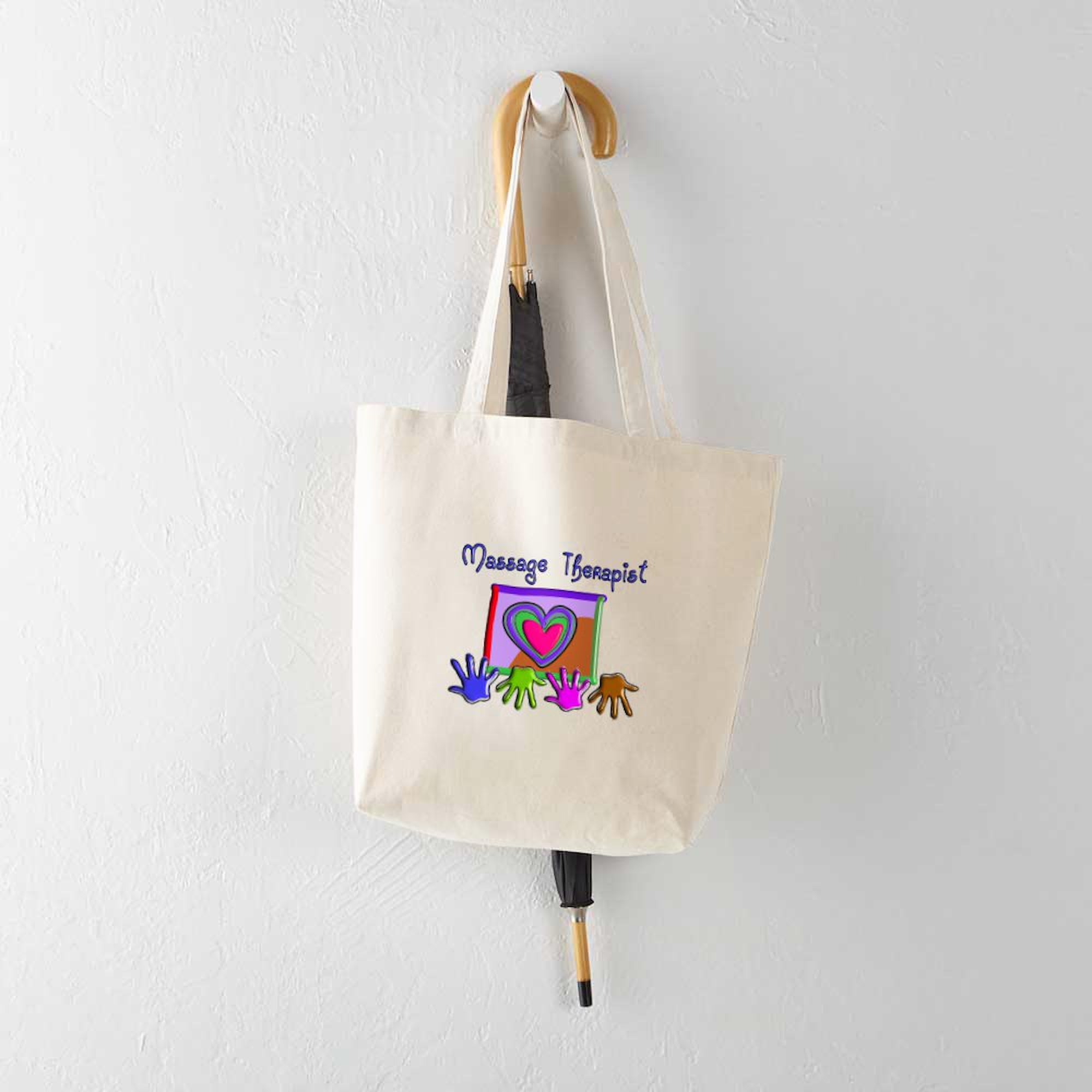 Massage Therapy Tote Bag - Natural Canvas Reusable Shopping Bag for Therapists & Students - Perfect for Spa Visits, Yoga Classes & Grocery Shopping