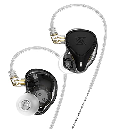 Kinboofi KZ ZEX Pro Triple Hybrid Driver In-Ear Monitors - Electrostatic, Dynamic & Balanced Armature Drivers | HiFi Wired Headphones with Detachable 2-Pin Cable for Audiophiles (No Mic, Black) | Perfect for Studio Recording, Live Performances & Critical Listening