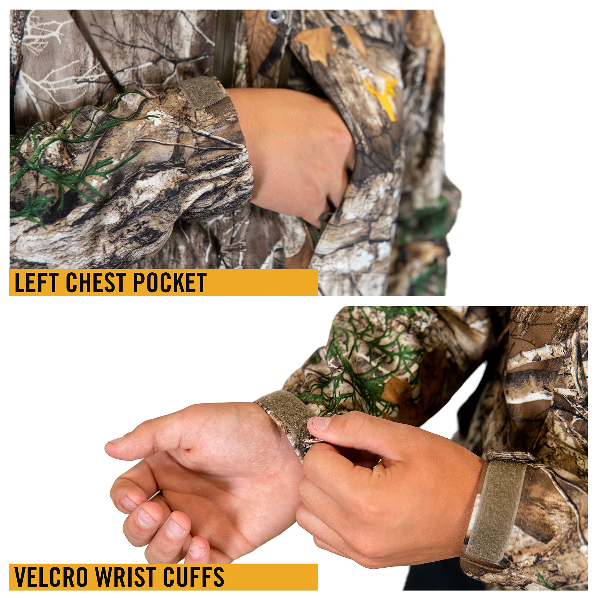 **HOT SHOT Youth Camo Rain Jacket - Breathable, Ultra-Light Mesh, Waterproof Hunting & Outdoor Apparel for Kids - Perfect for Camping, Hiking & Rainy Day Adventures**