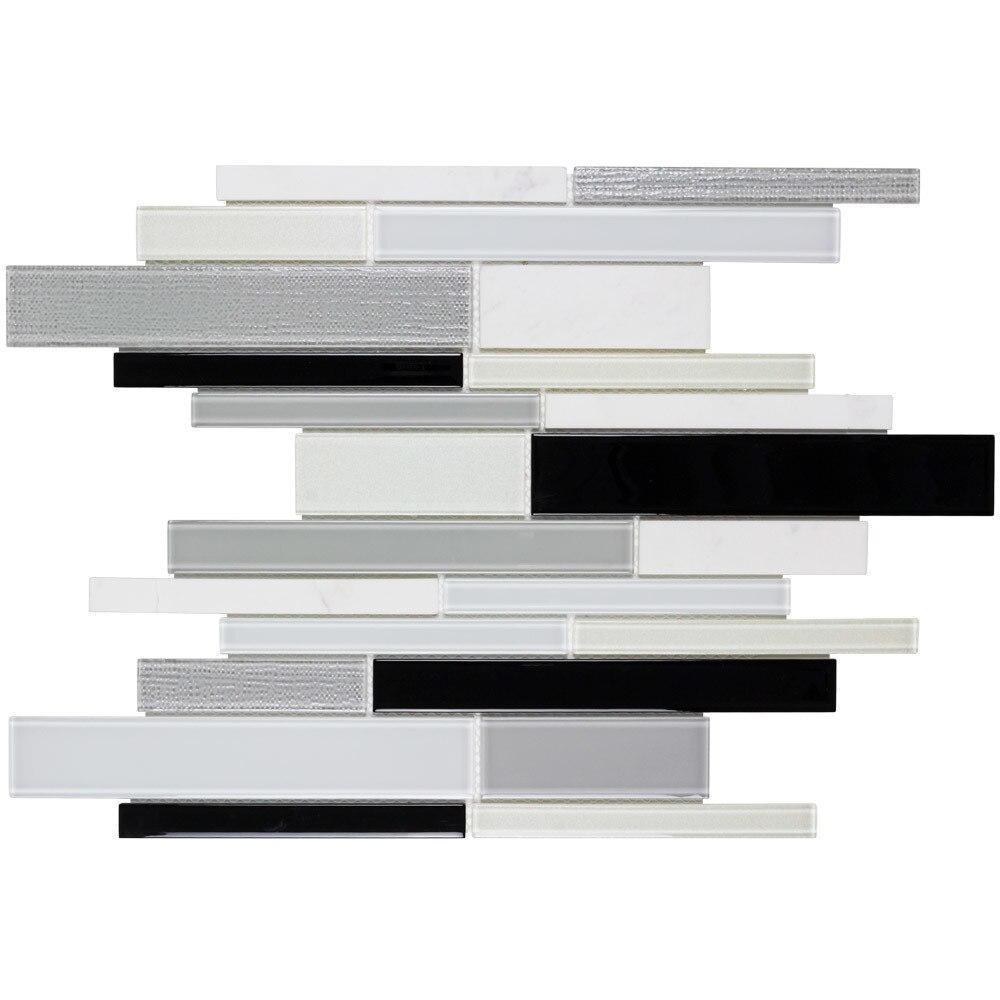 Staggered Glass Tile Mosaic for Modern City Home Decor - Perfect for Kitchen Backsplash, Bathroom Walls, and Living Room Accents