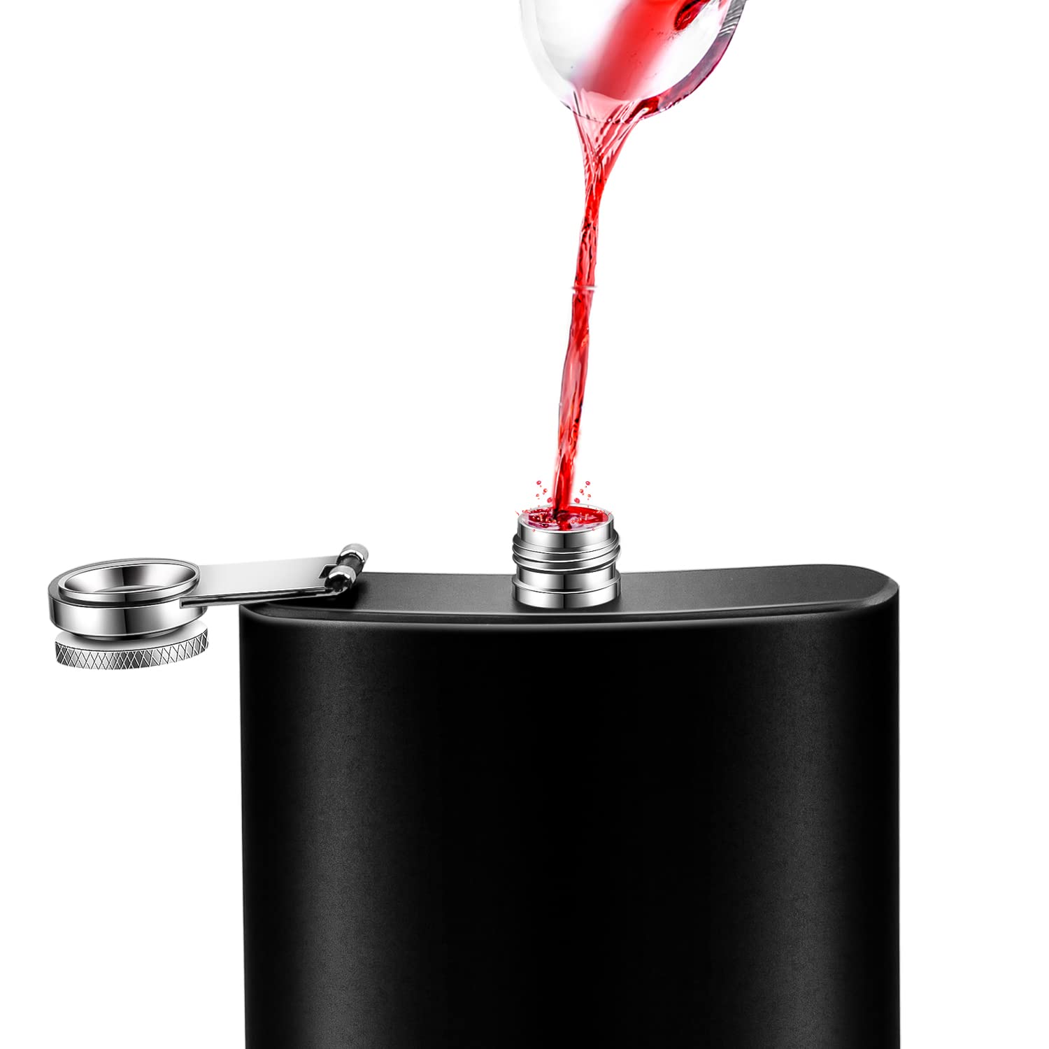 8 oz Stainless Steel Flask with Funnel - Leakproof & Durable Portable Liquor Container for Men & Women - Perfect for Camping, Hiking, Travel & Outdoor Adventures