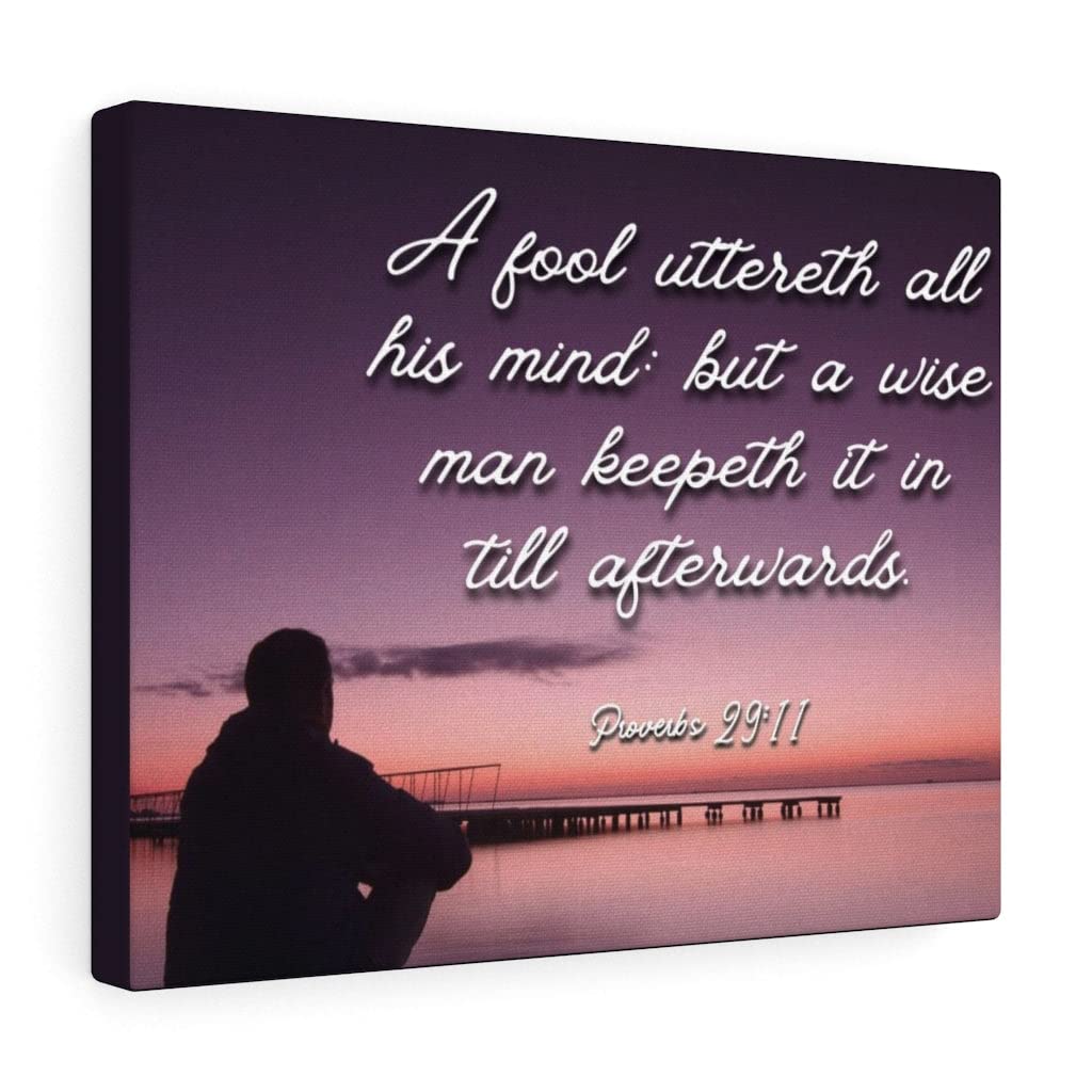 Christian Wall Art - Proverbs 29:11 Bible Verse Print - Inspirational Scripture Wall Decor for Home & Office - Perfect Gift for Weddings, Housewarming & Christian Holidays