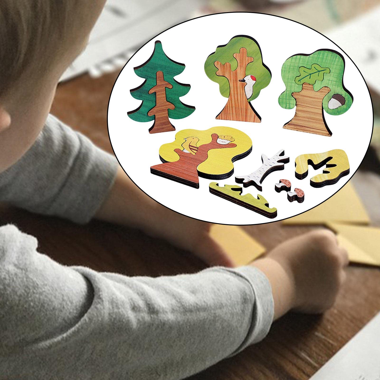CALANDIS™ Wooden Puzzle Blocks for Kids - Educational Shape Sorting & Pattern Building Toy Set | STEM Learning, Creative Play, Preschool Activities | Perfect for Classroom, Homeschool, and Birthday Gifts