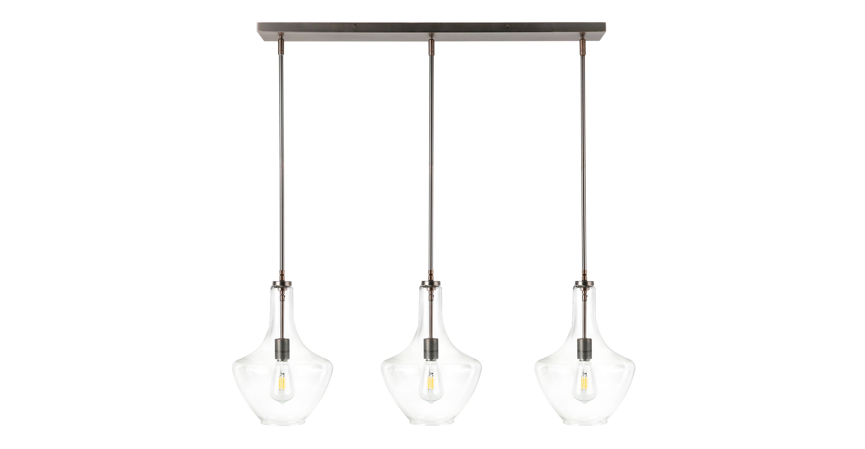 Modern 3-Light Pendant Island Lighting Fixture for Kitchen Dining Room - Brushed Nickel Finish, Adjustable Height, Dimmable LED Bulbs Included - Perfect for Home, Restaurant, and Cafe Decor