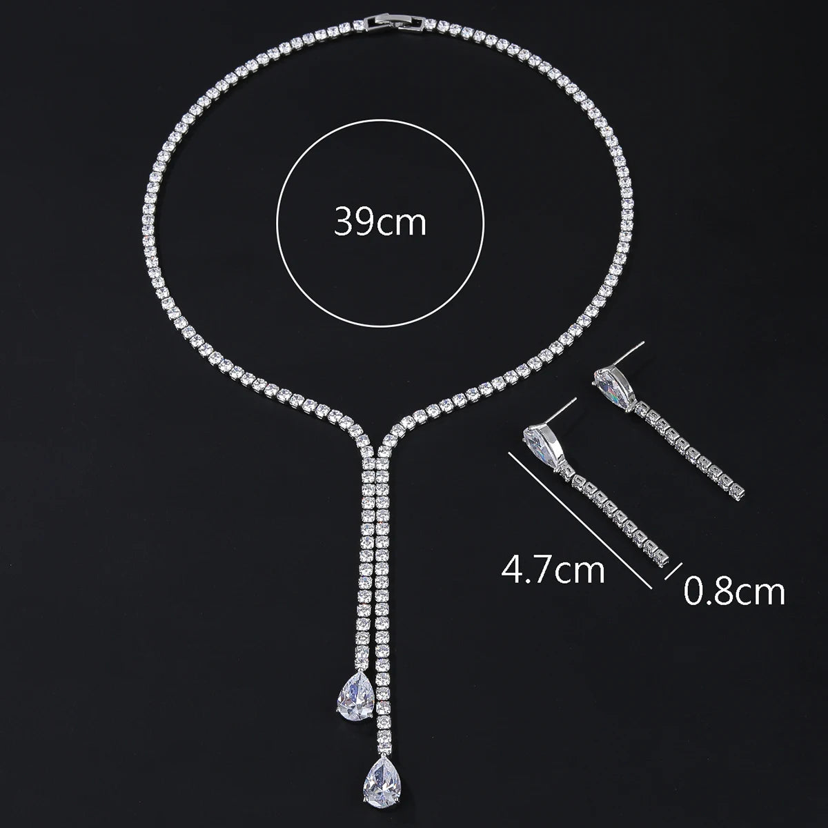 3A Zircon Drop Shape Pendant Necklace for Women - High Quality Cubic Zirconia Jewelry for Party, Wedding & Evening Wear - Elegant CN10482 Accessory for Special Occasions & Gifts