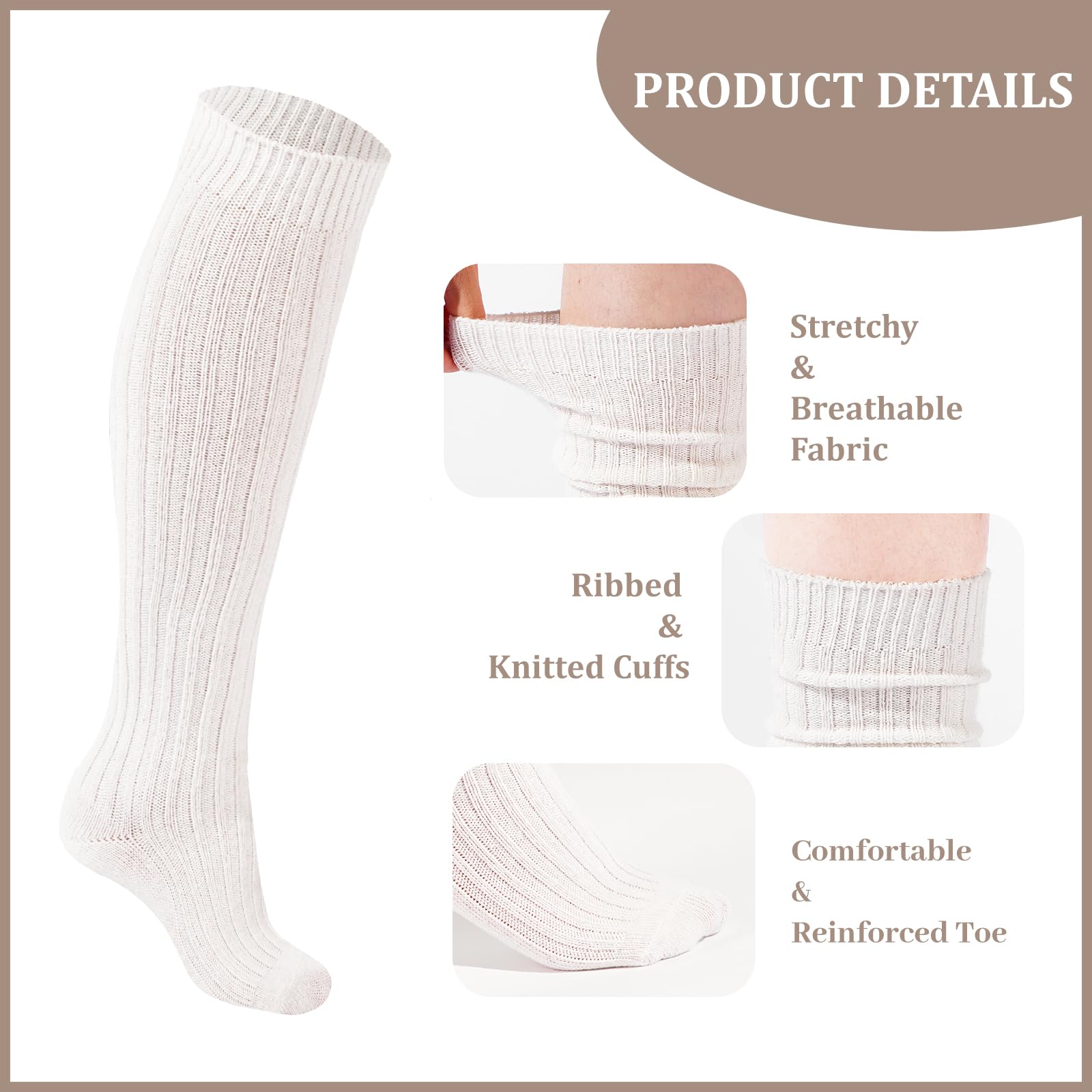 Warm Wool Knee High Socks for Women - Winter Boot Socks for Cold Weather