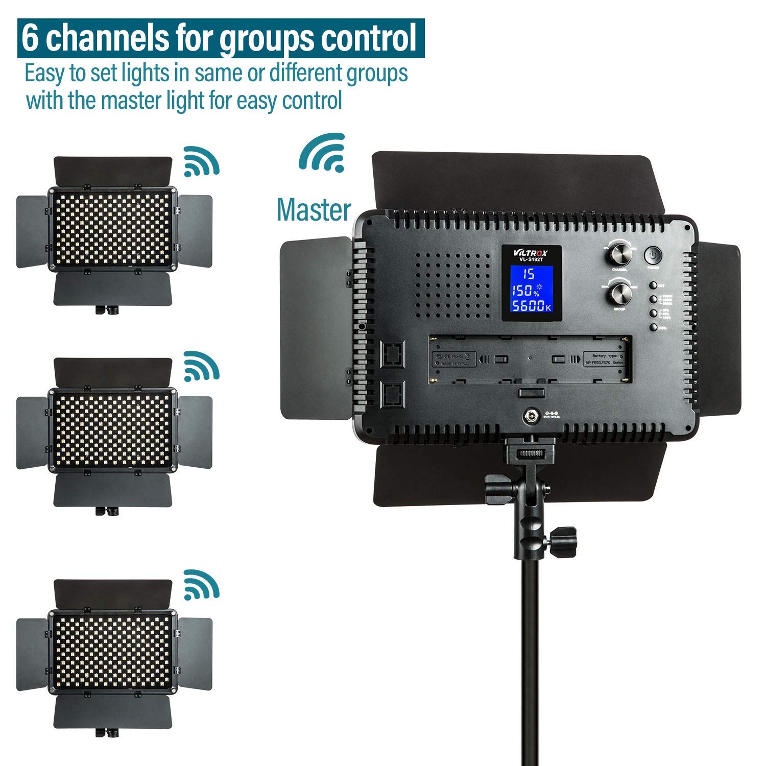 VILTROX 3-Pack 45W 4700LM Bi-Color LED Video Light Kit with 75
