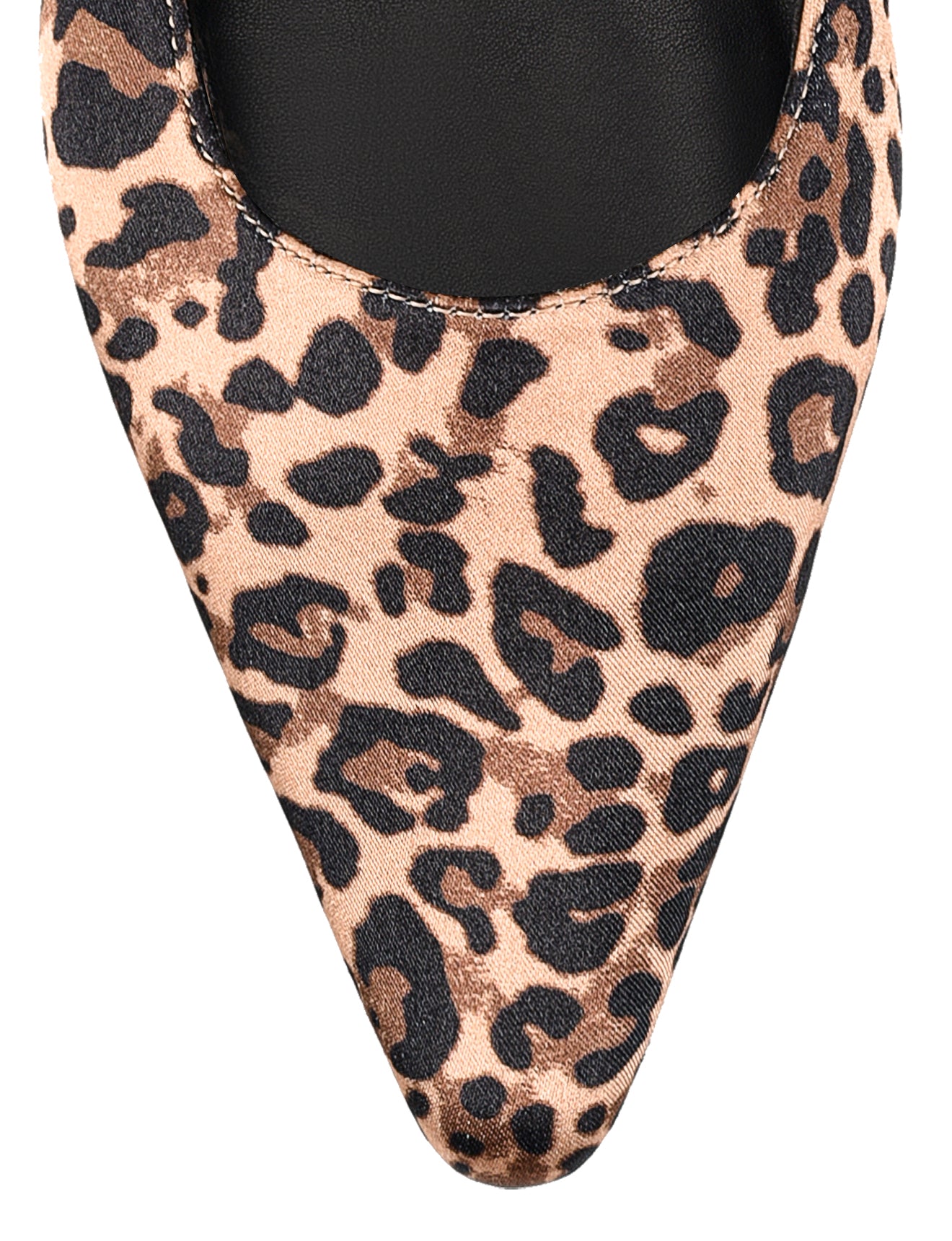 Alana Slingback Flats - Women's Leopard Print Satin Shoes for Casual Wear, Office & Evening Outfits
