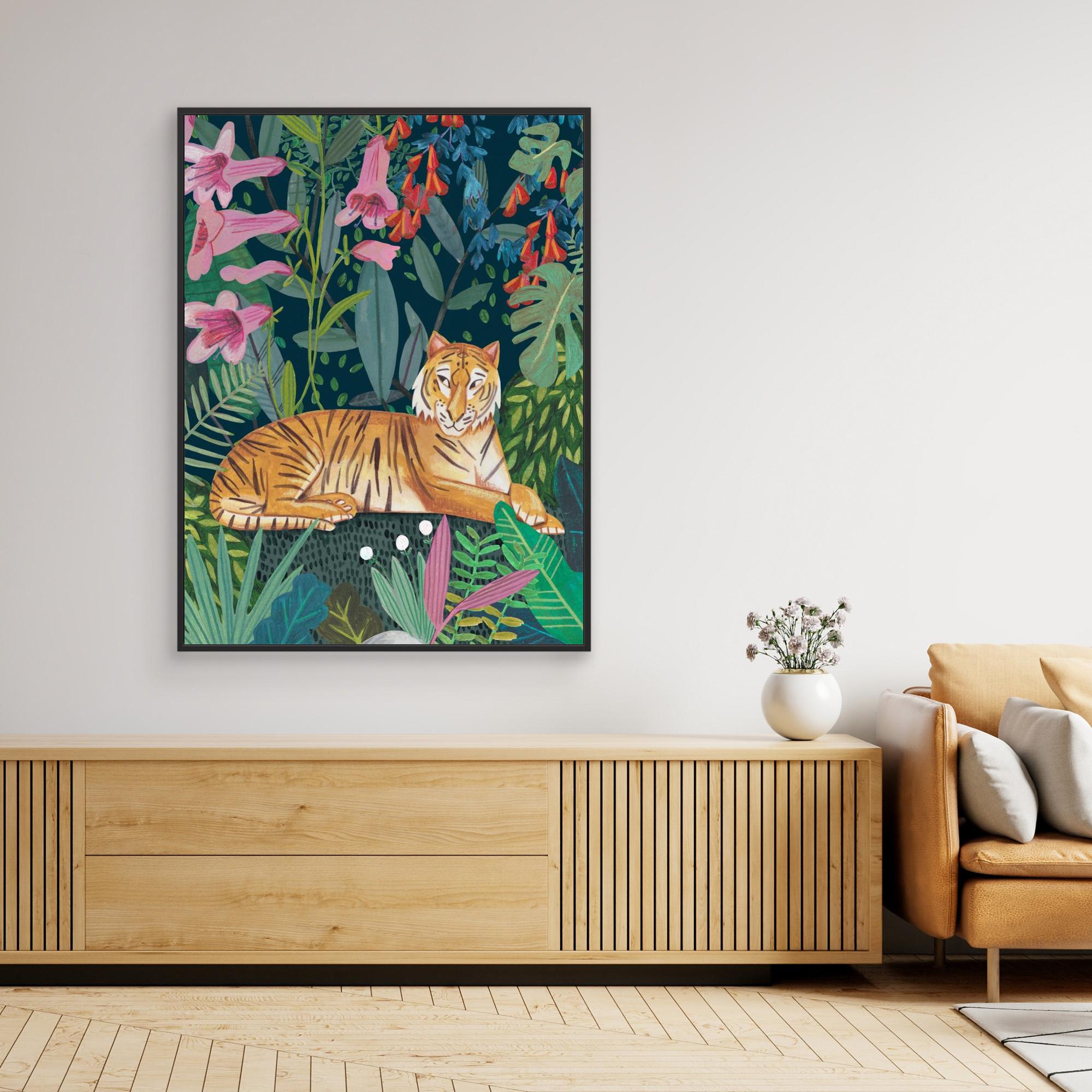 Premium Canvas Print - Tiger in the Jungle by Caroline Bonne Müller - Stunning Wildlife Wall Art for Living Room, Bedroom & Office Decor