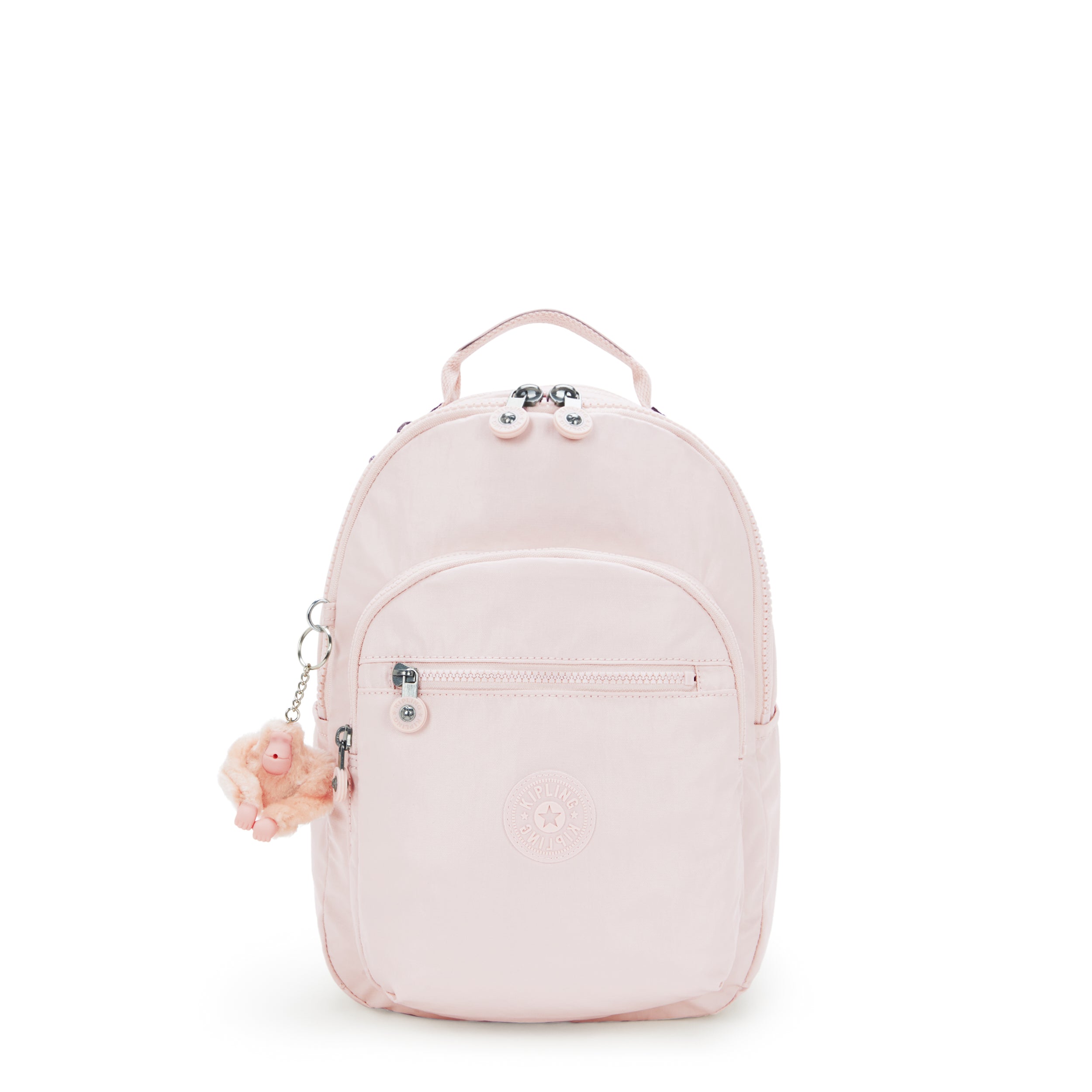 Kipling Seoul Small Metallic Tablet Backpack - Pink Shine | Lightweight Laptop Bag for Women & Teens | Perfect for School, Work & Travel Accessories
