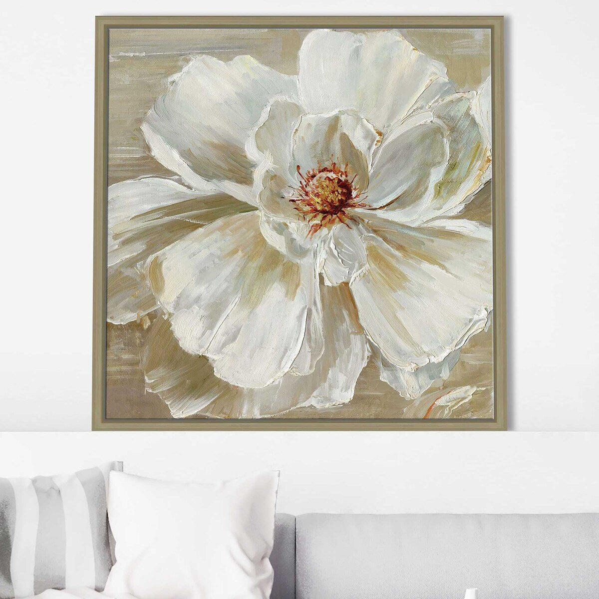Bloomin' Beauty Floral Print Floating Canvas Wall Art - Elegant Home Decor for Living Room, Bedroom & Office