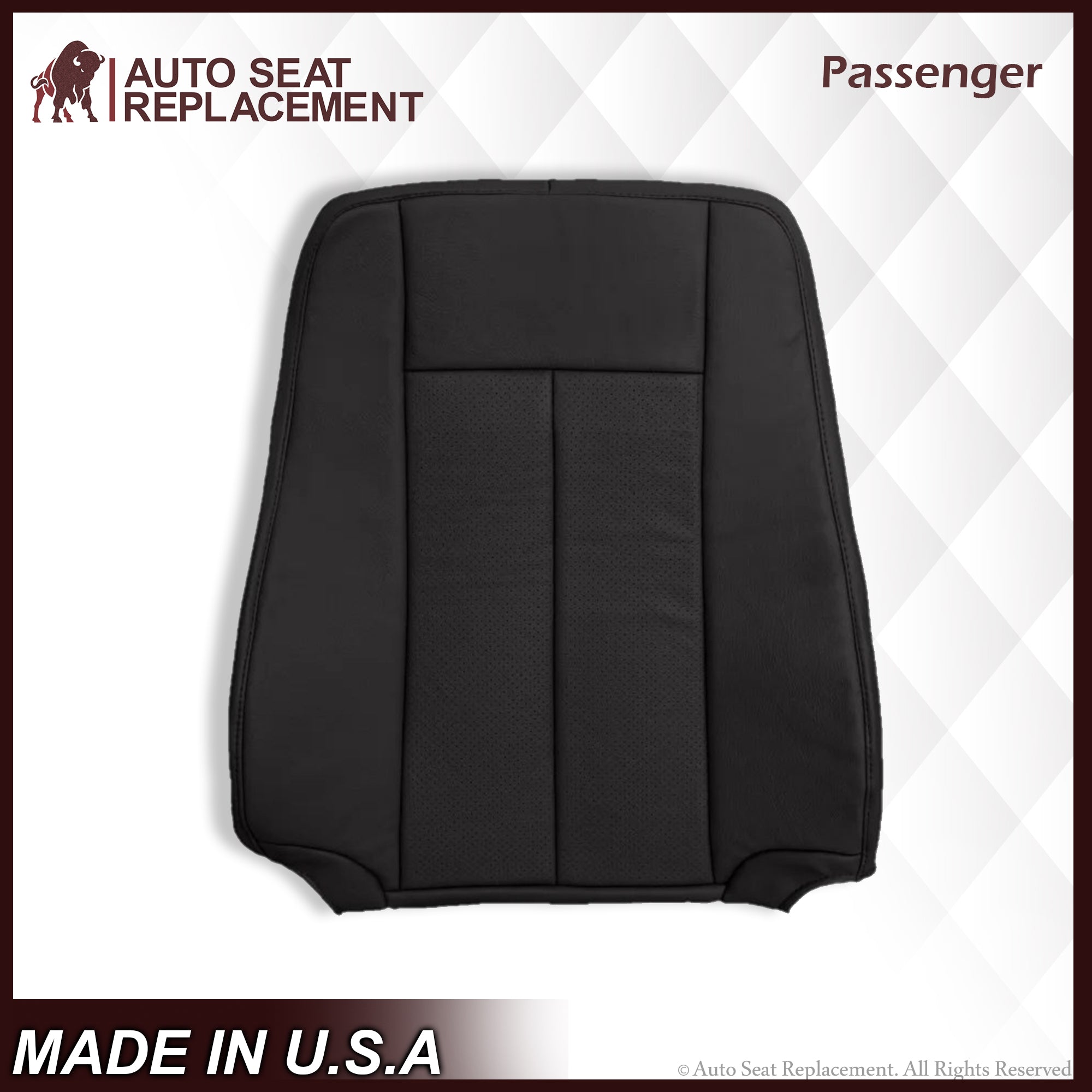 2007-2014 Ford Expedition Perforated Leather/Vinyl Seat Covers - Front Driver & Passenger Replacement - Black Premium Car Interior Upgrade for Comfort & Style