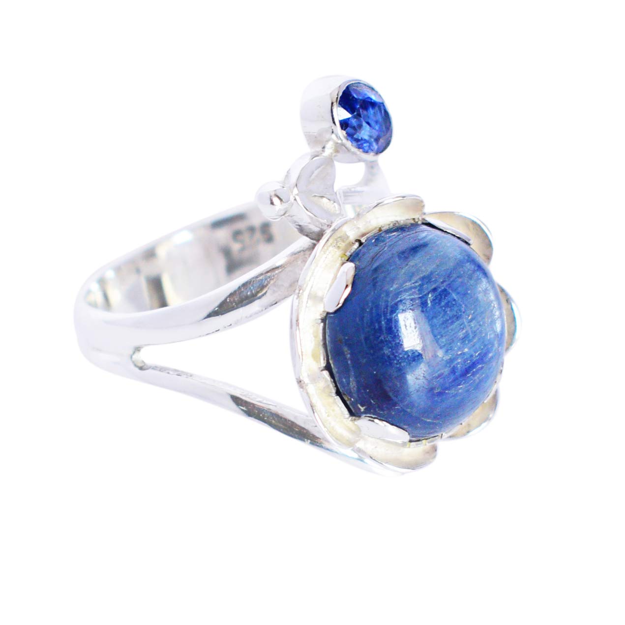 Kyanite & Blue Quartz 925 Sterling Silver Ring - Handmade Jewelry for Women - Elegant Birthday Gift for Her - Perfect for Weddings, Anniversaries & Special Occasions