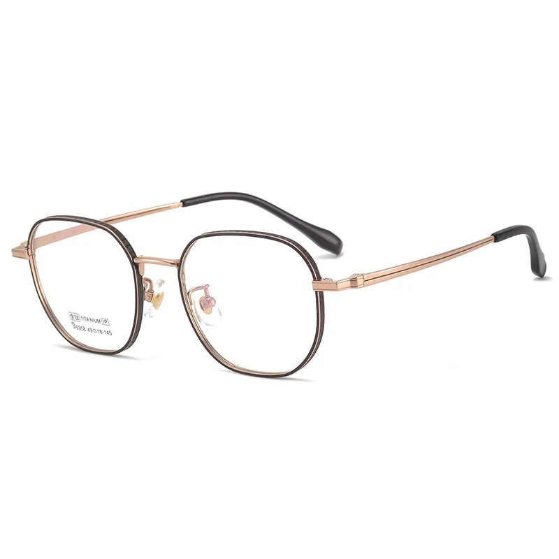 Bclear Unisex Full Rim Small Square Polygon Titanium Eyeglasses 6958 - Lightweight Durable Frame for Men & Women - Perfect for Reading, Work, and Everyday Fashion