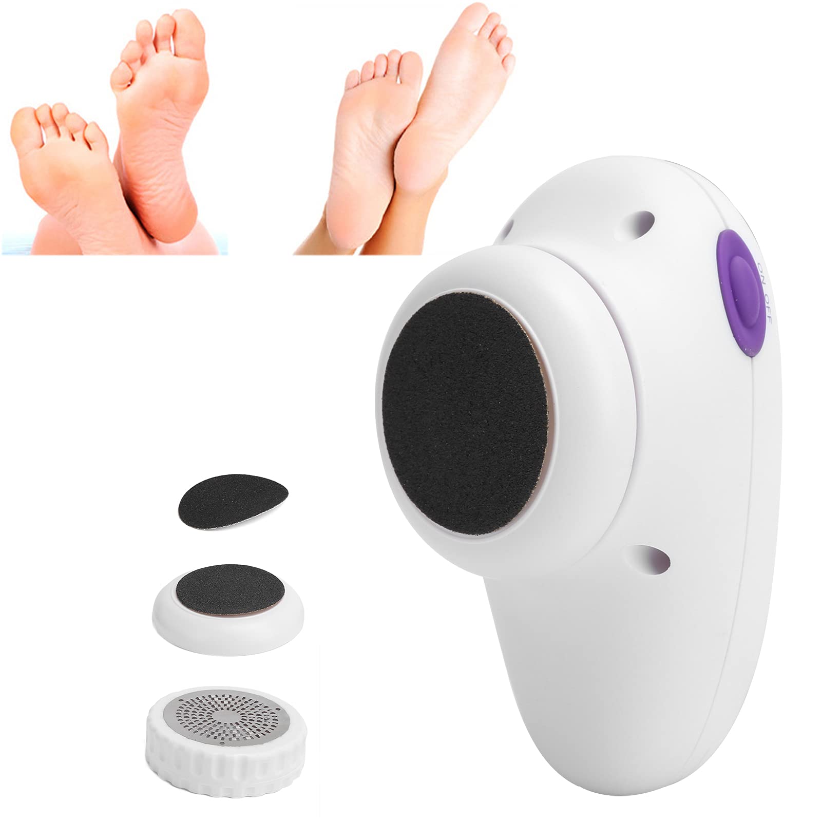 Electric Callus Remover for Feet - Rechargeable Foot File & Grinder for Cracked Heels, Dead Skin & Hard Calluses - Perfect for Pedicures, Home Foot Care & Smooth Feet (Portable & Easy to Use)