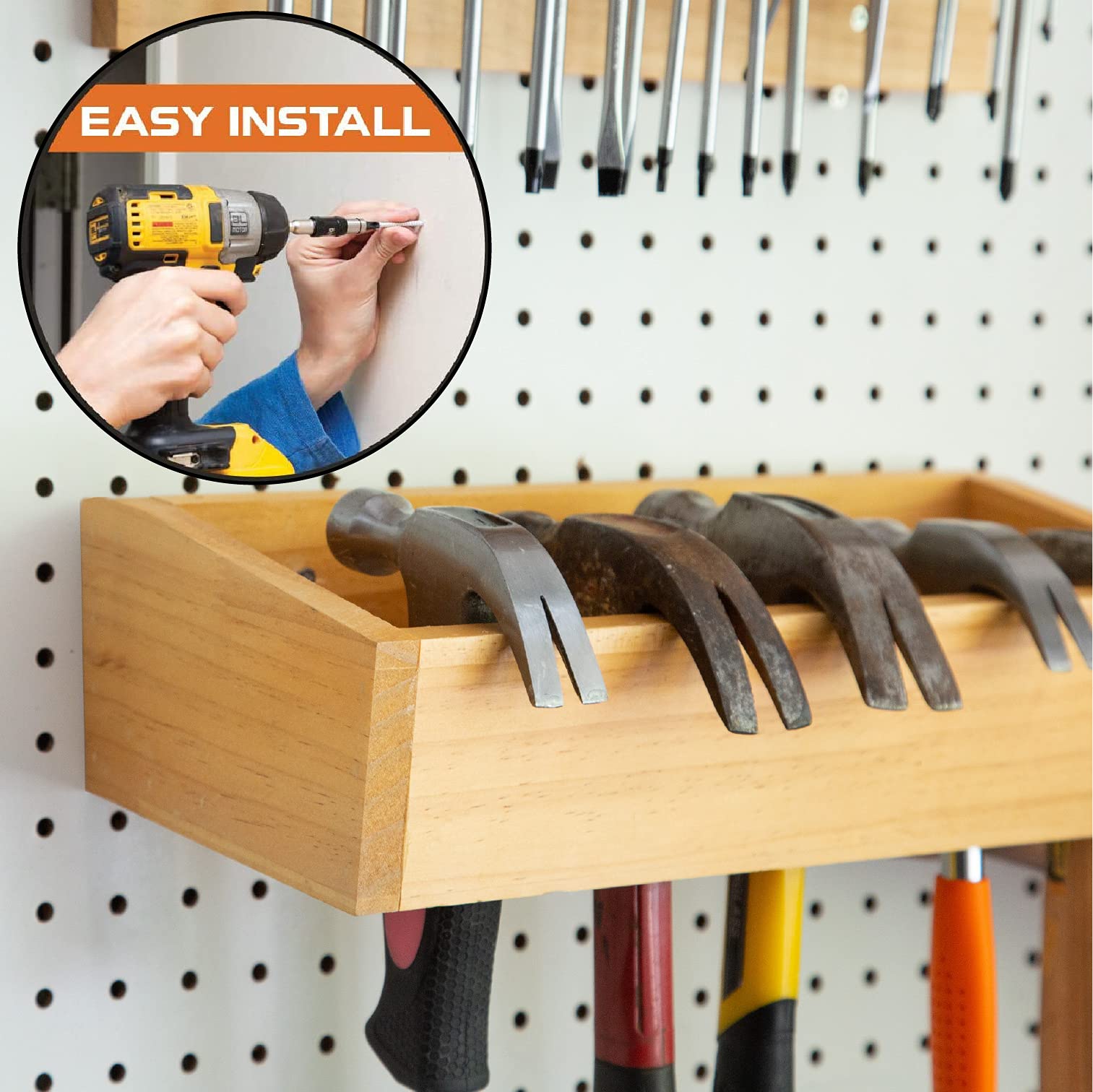 Iron Forge Tools Screwdriver Organizer, Hammer Holder & Pliers Rack - Wall Mounted Workshop Tool Storage for Garage, Shed & DIY Projects - Heavy Duty Metal Hand Tool Organizer for Easy Access & Space Saving