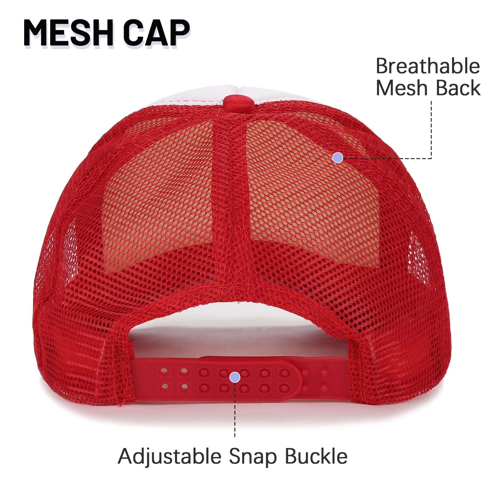Ultrafun 10 Pack Blank Trucker Hats - Bulk Sublimation Mesh Baseball Caps for Men & Women - Adjustable Snapback for Sports, Outdoor Activities & Custom Printing