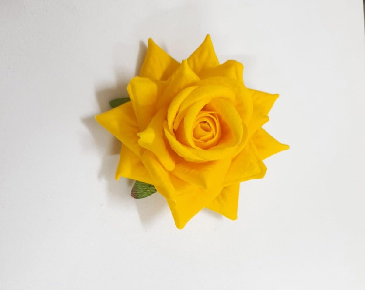 ANVIK 5-Pack Artificial Rose Flower Hair Clips for Women & Girls - Red, Dark Pink, Light Pink, White & Yellow Floral Hair Accessories | Bridal, Party, Prom, Wedding, Daily Wear Hair Pins