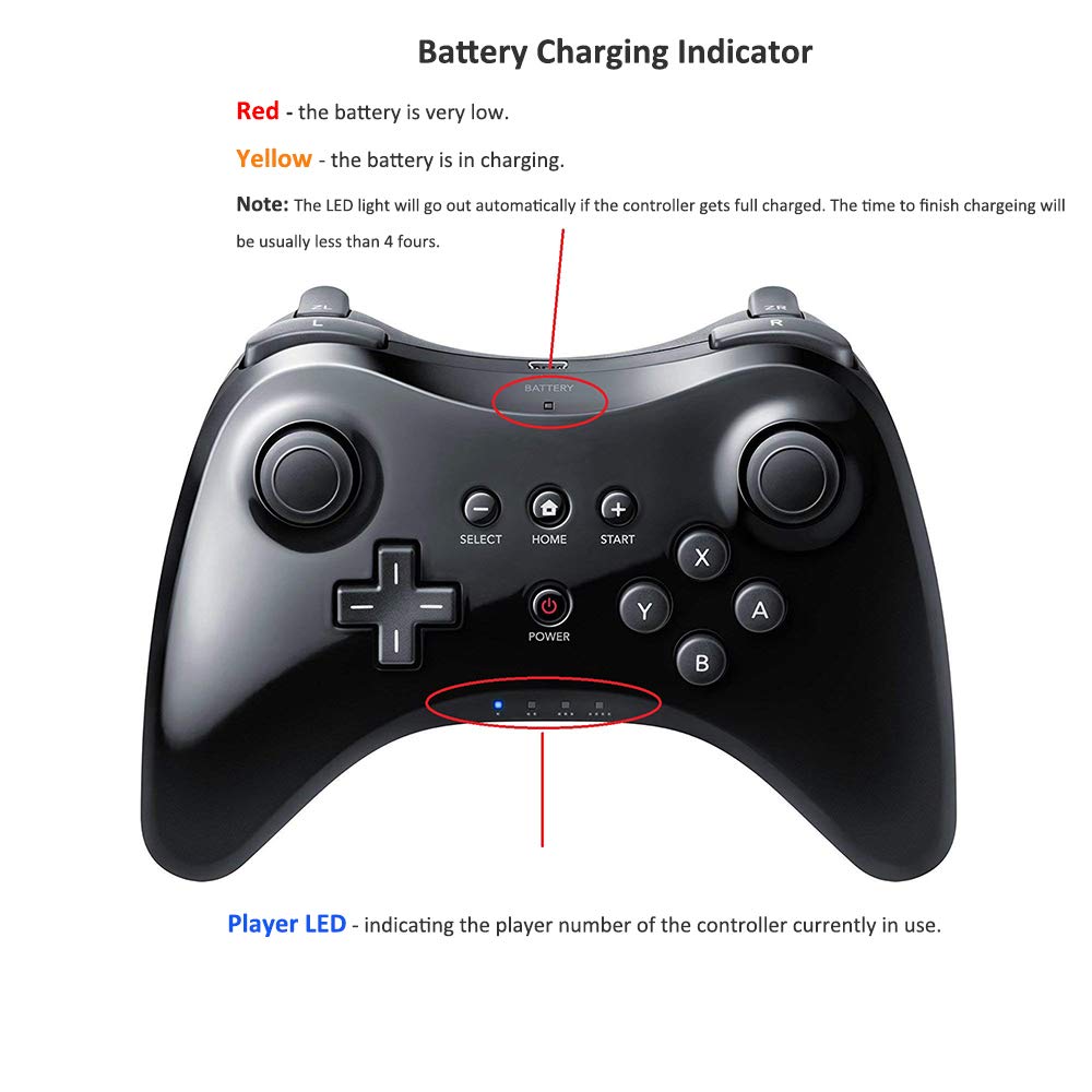 Premium Black Wireless Pro Game Controller - Compatible with Wii U, Nintendo Switch | Ergonomic Design for Long Gaming Sessions, Multiplayer & Competitive Play