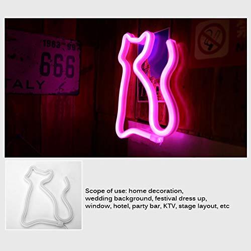 Cat Night Light - USB/Battery Powered LED Cat Shaped Lamp for Bedroom, Nursery, Wedding & Party Decor - Cute Neon Pet Gift for Cat Lovers (Perfect for Nighttime Reading, Kids' Rooms & Holiday Decorations)
