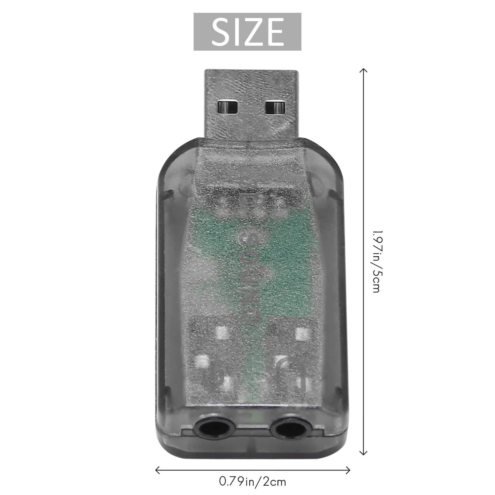 Pimahnry USB to 3.5mm Audio Adapter with Microphone Support - 3D Stereo Sound Card for PC, Laptop, Gaming Headset - Perfect for Online Meetings, Gaming & Music Streaming