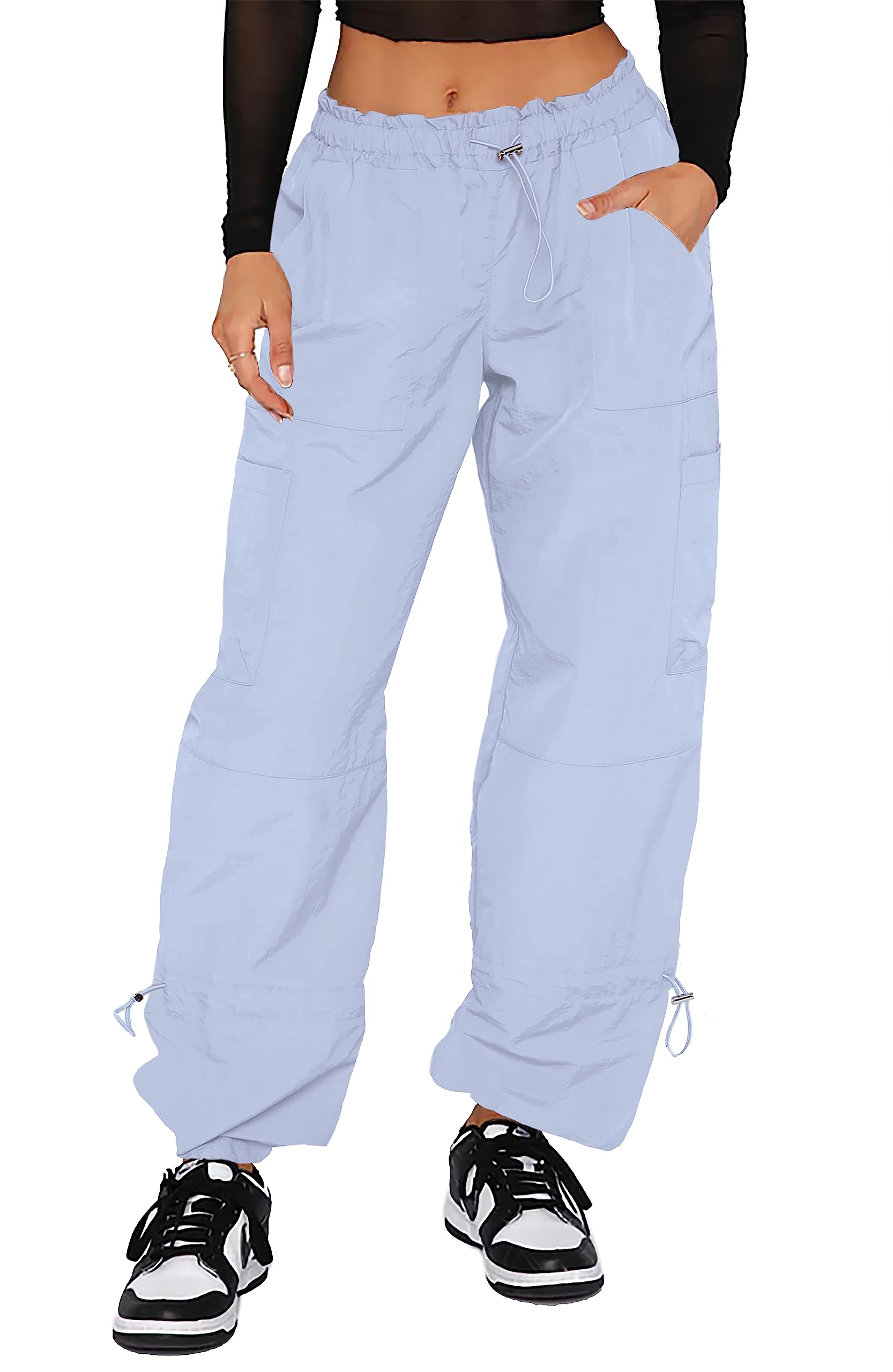 Women's Cargo Pants Baggy Y2K Style - Parachute Pants for Rave & Festival Outfits | Streetwear Fashion, Casual Wear & Outdoor Activities